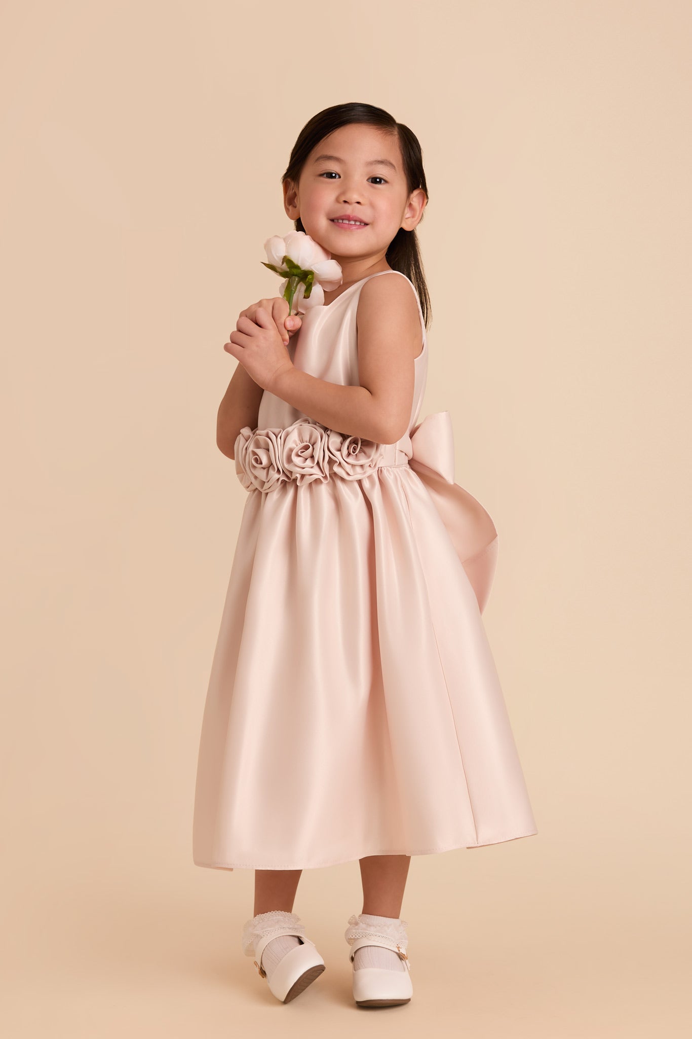 Blush Rose Flower Girl Dress for Weddings | Elegant & Soft