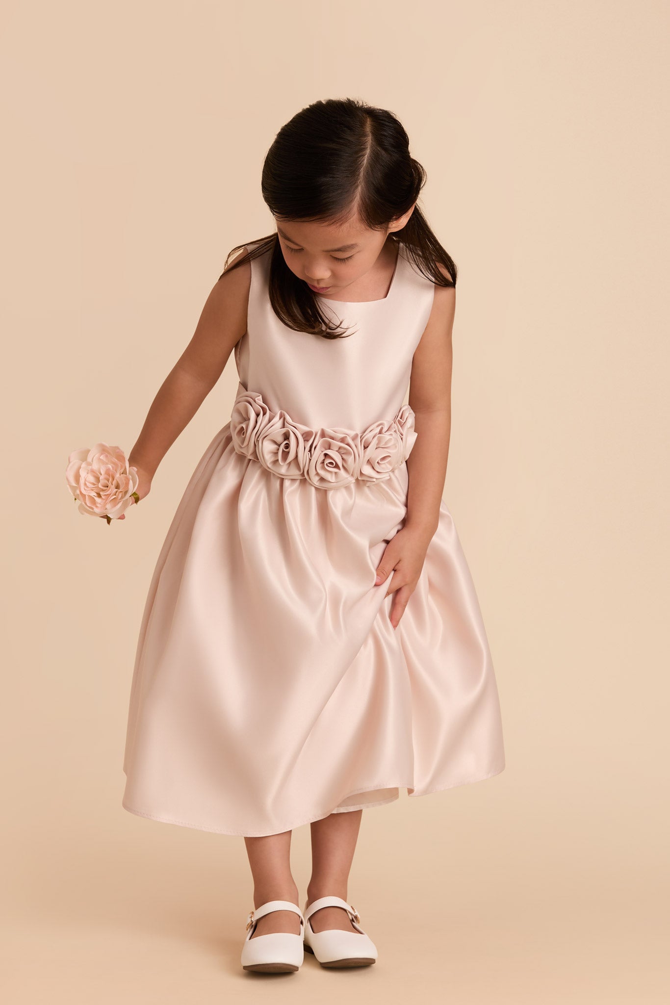 Blush Rose Flower Girl Dress for Weddings | Elegant & Soft