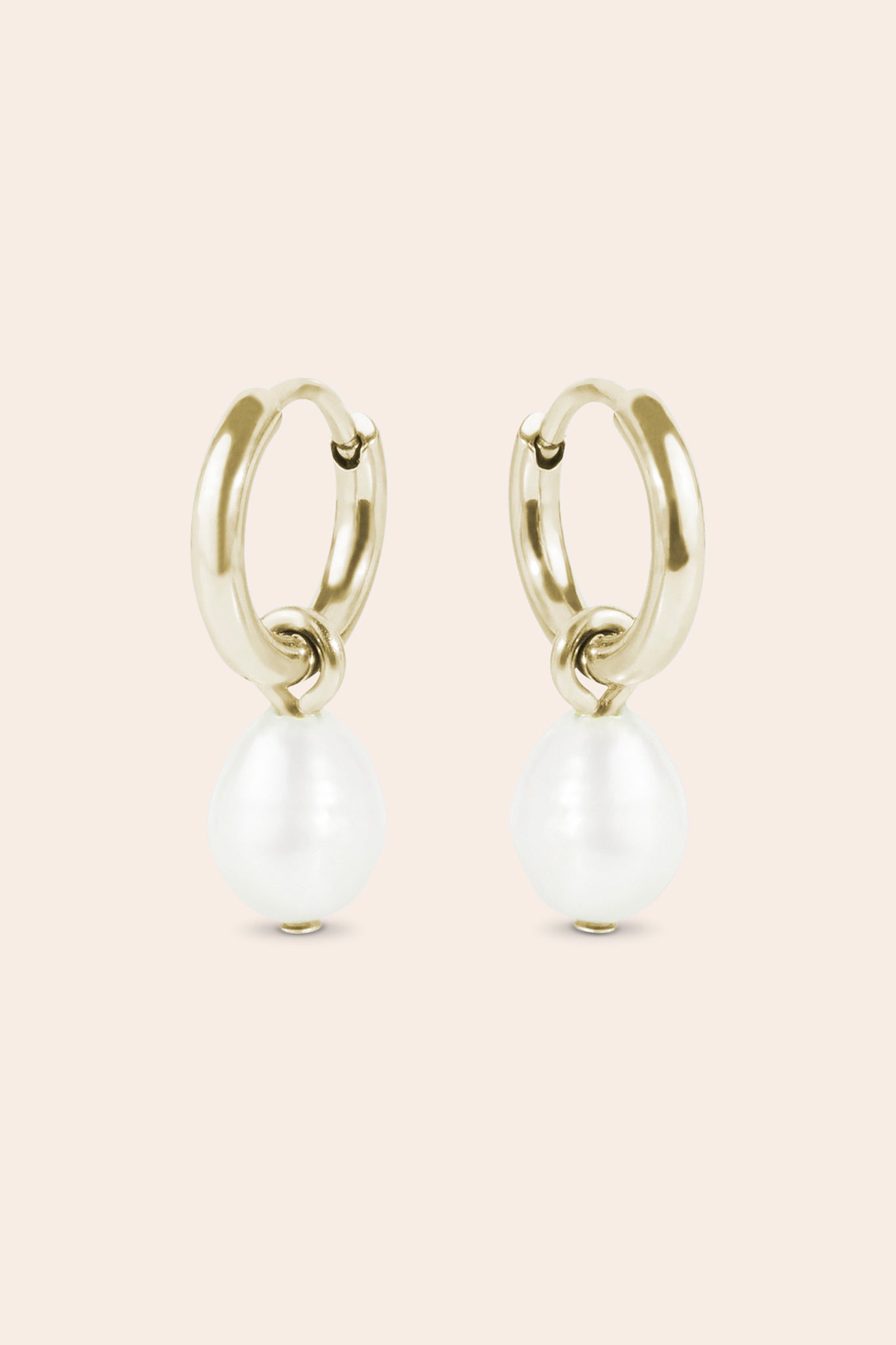 Gold Pearl Huggie Earrings for Minimalist Style | Mia Bijoux