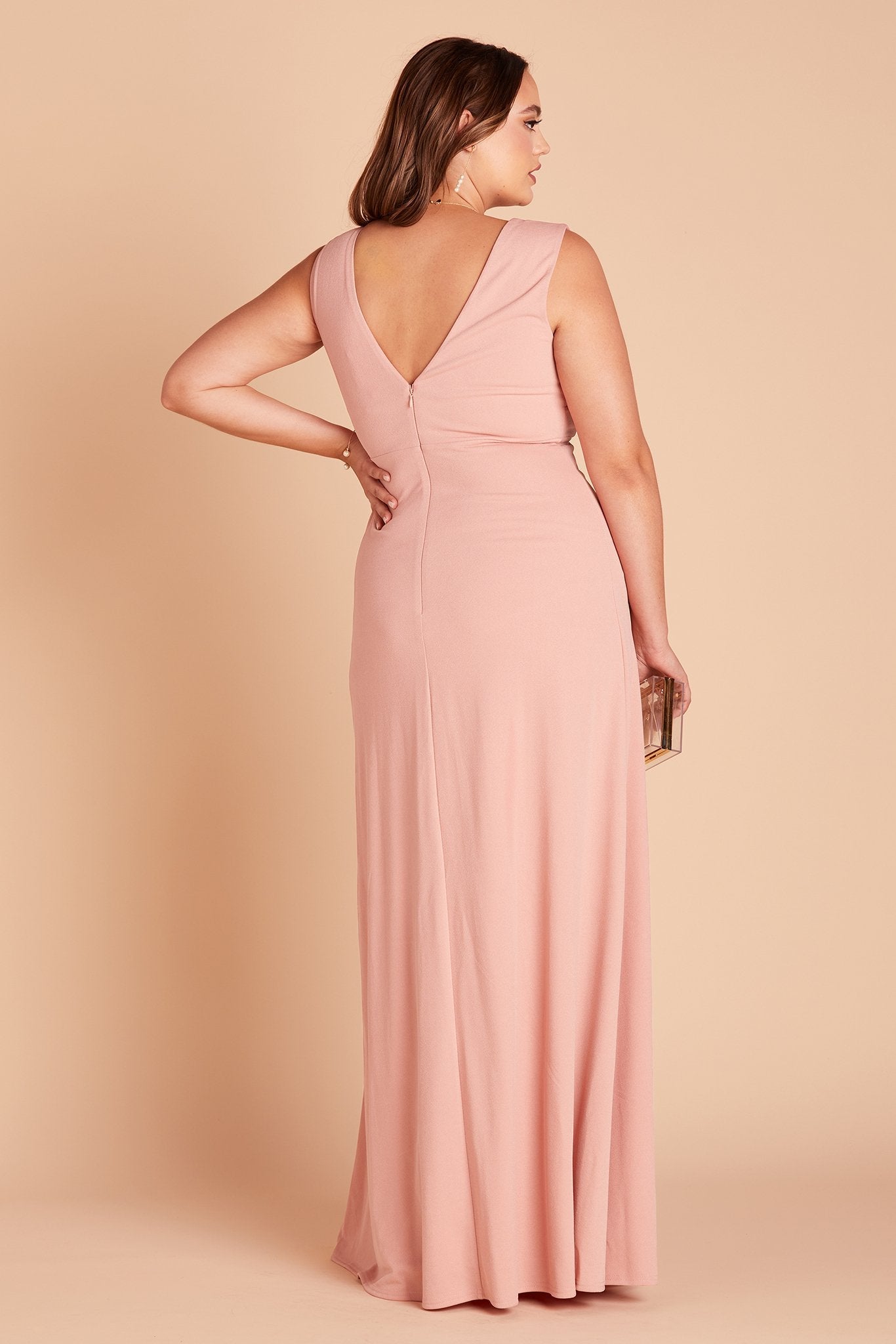 Elegant V-Neck Crepe Dress with A-Line Silhouette | Shamin
