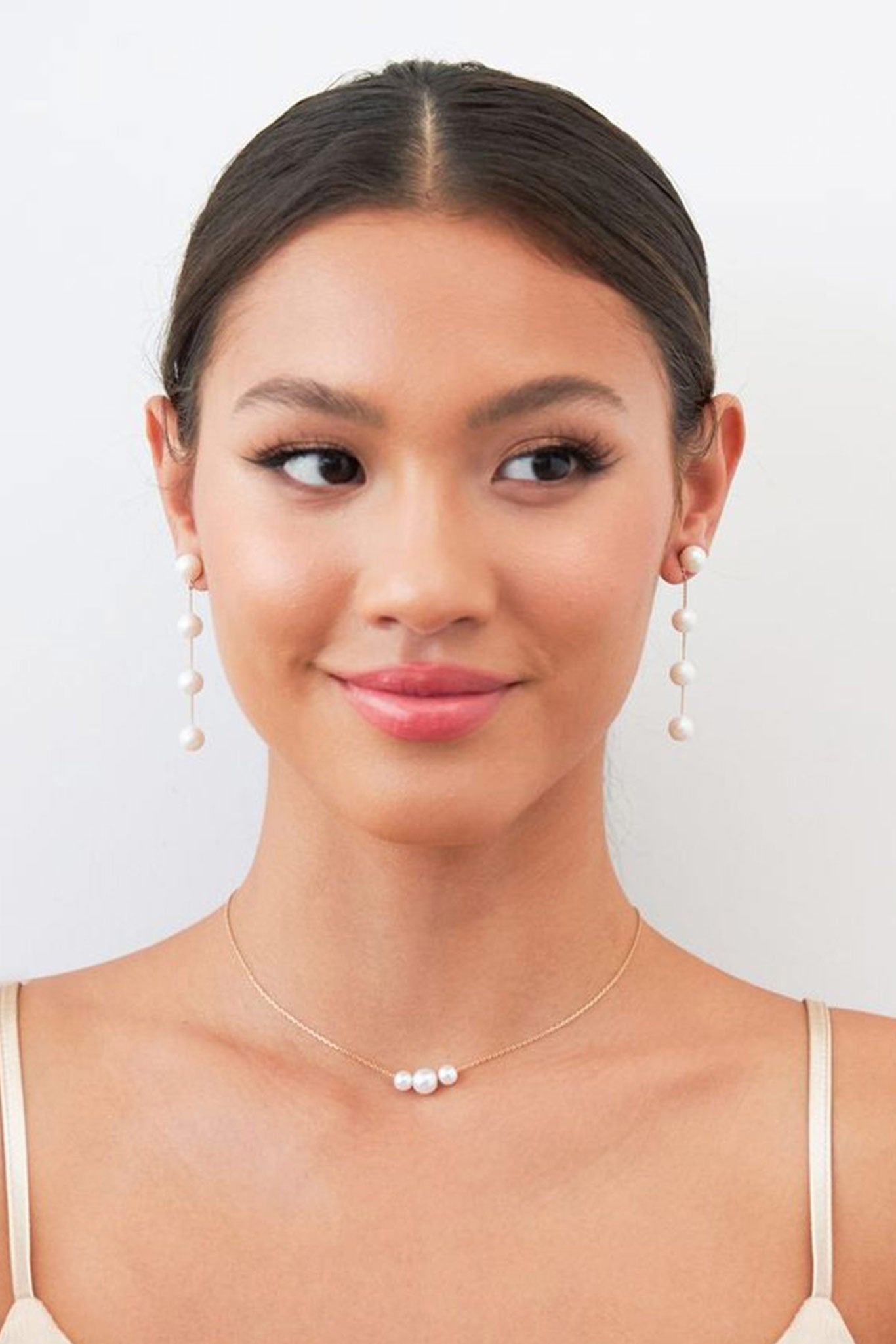 Gold Pearl Drop Earrings - Short Cooper Style | Dainty & Dramatic
