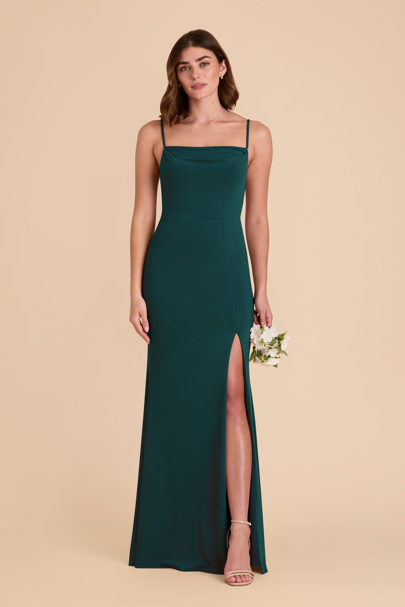 Emerald Green Cowl Neck Knit Bridesmaid Dress | Ash Luxe
