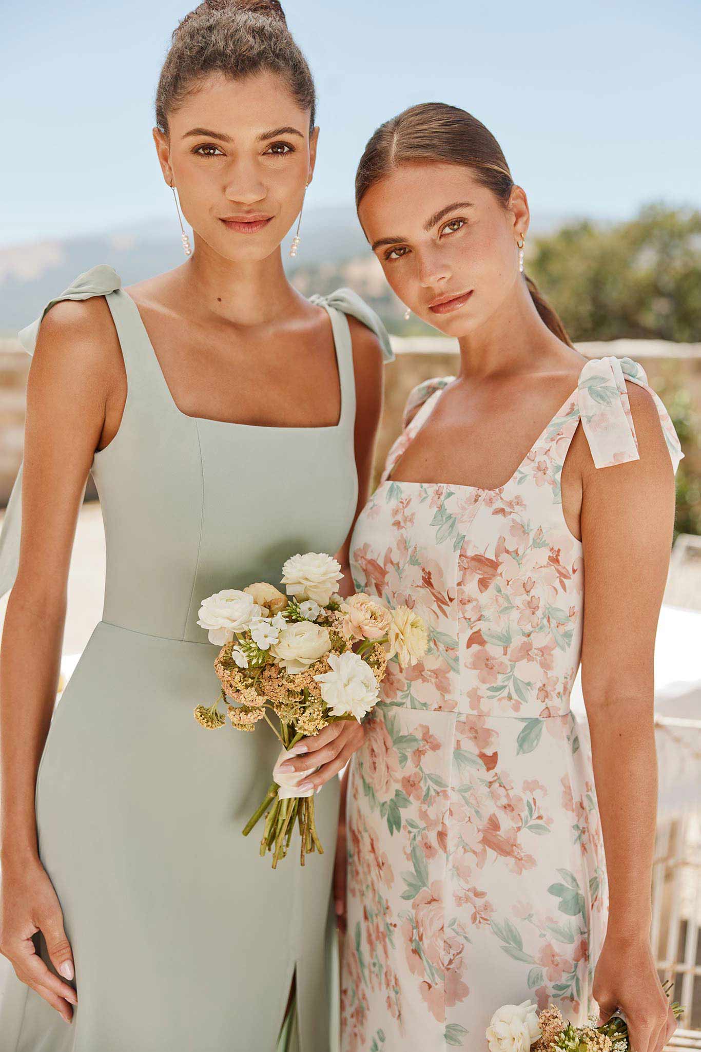 Chiffon Convertible Dress in Dusty Apricot Peonies | Alex