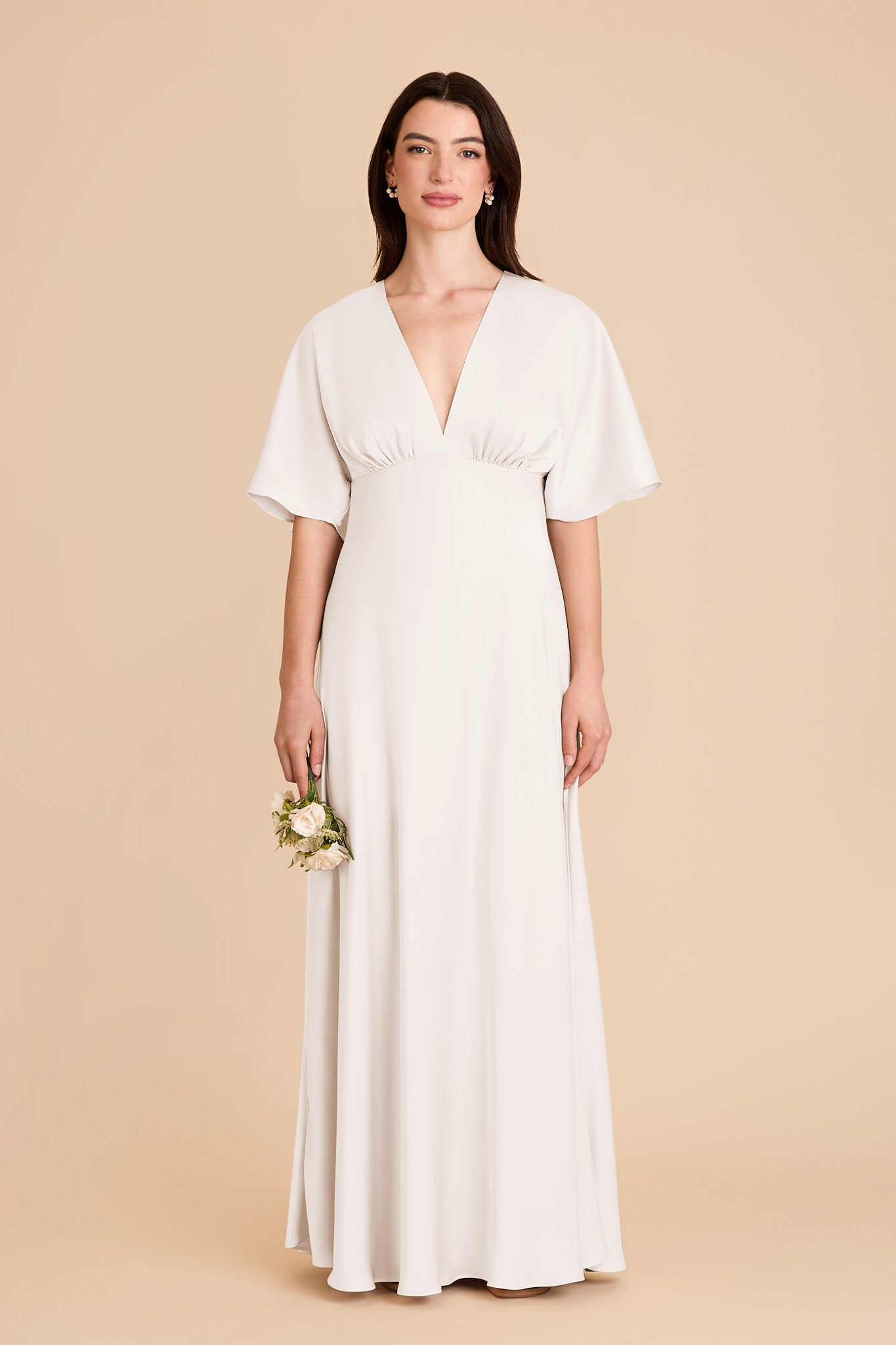 Matte Satin V-Neck Gown with Thigh Slit | Shyla Dress