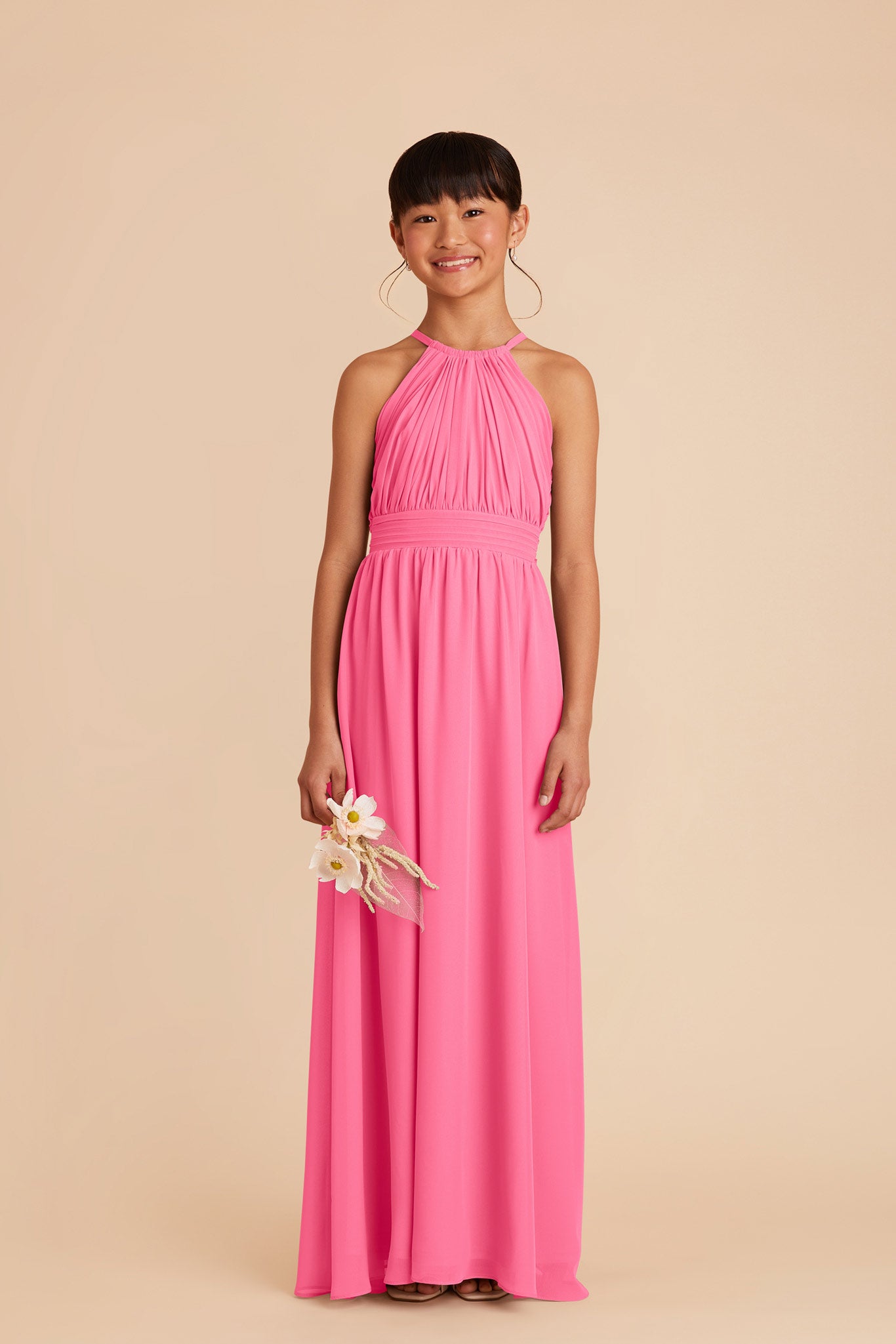 Junior Bridesmaid Dress - Halter Neck in Bon Bon Pink | Sienna