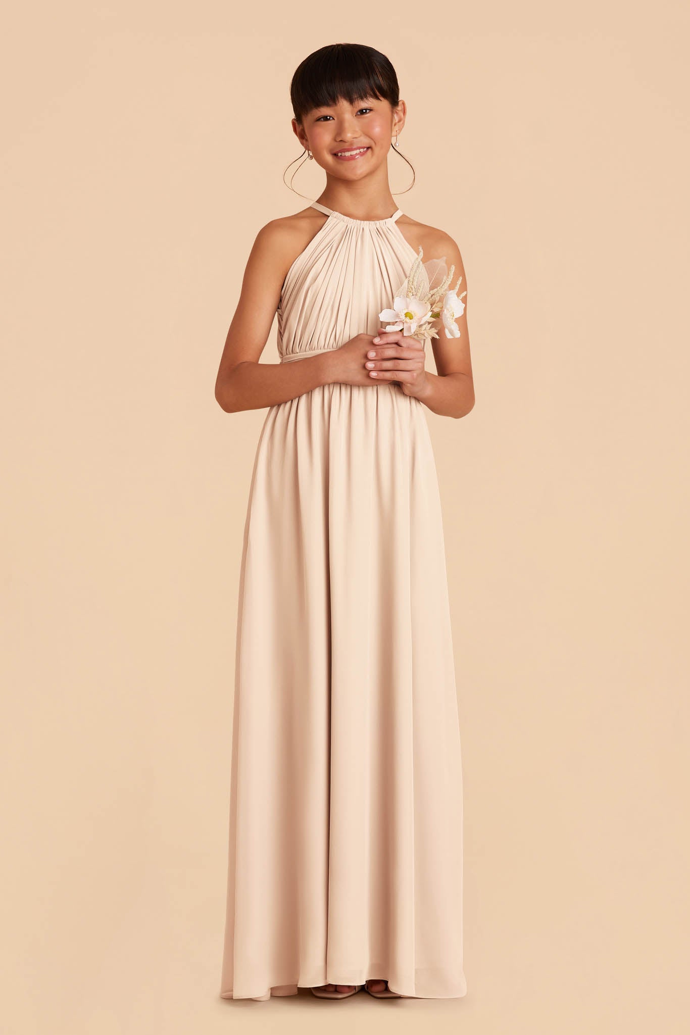 Junior Bridesmaid Dress - Halter Neck & Champagne | Sienna