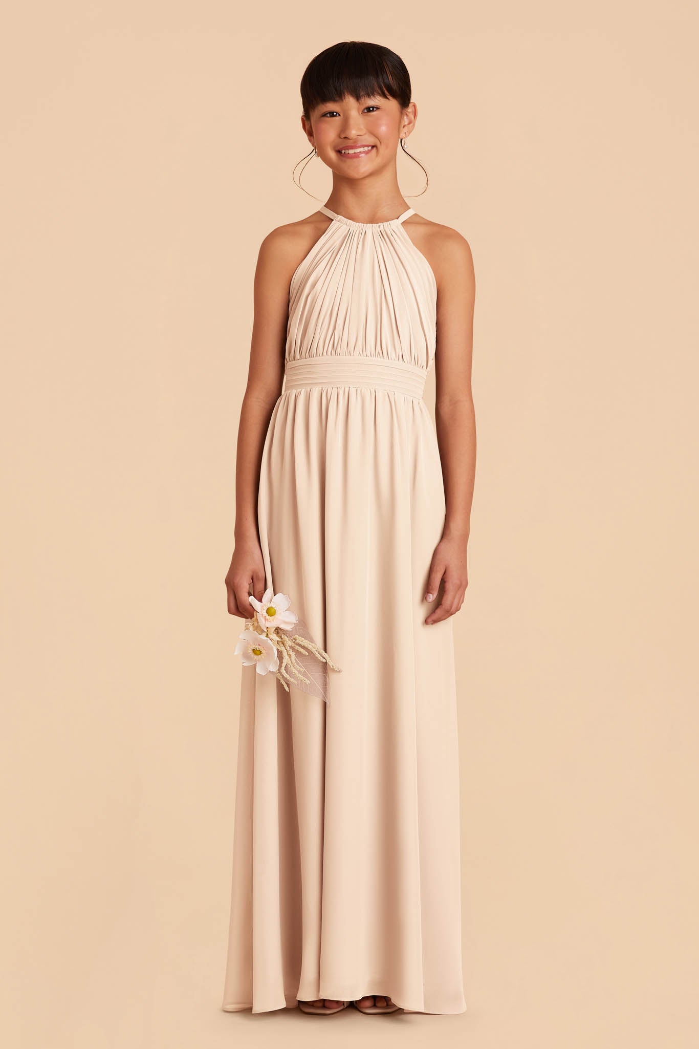 Junior Bridesmaid Dress - Halter Neck & Champagne | Sienna