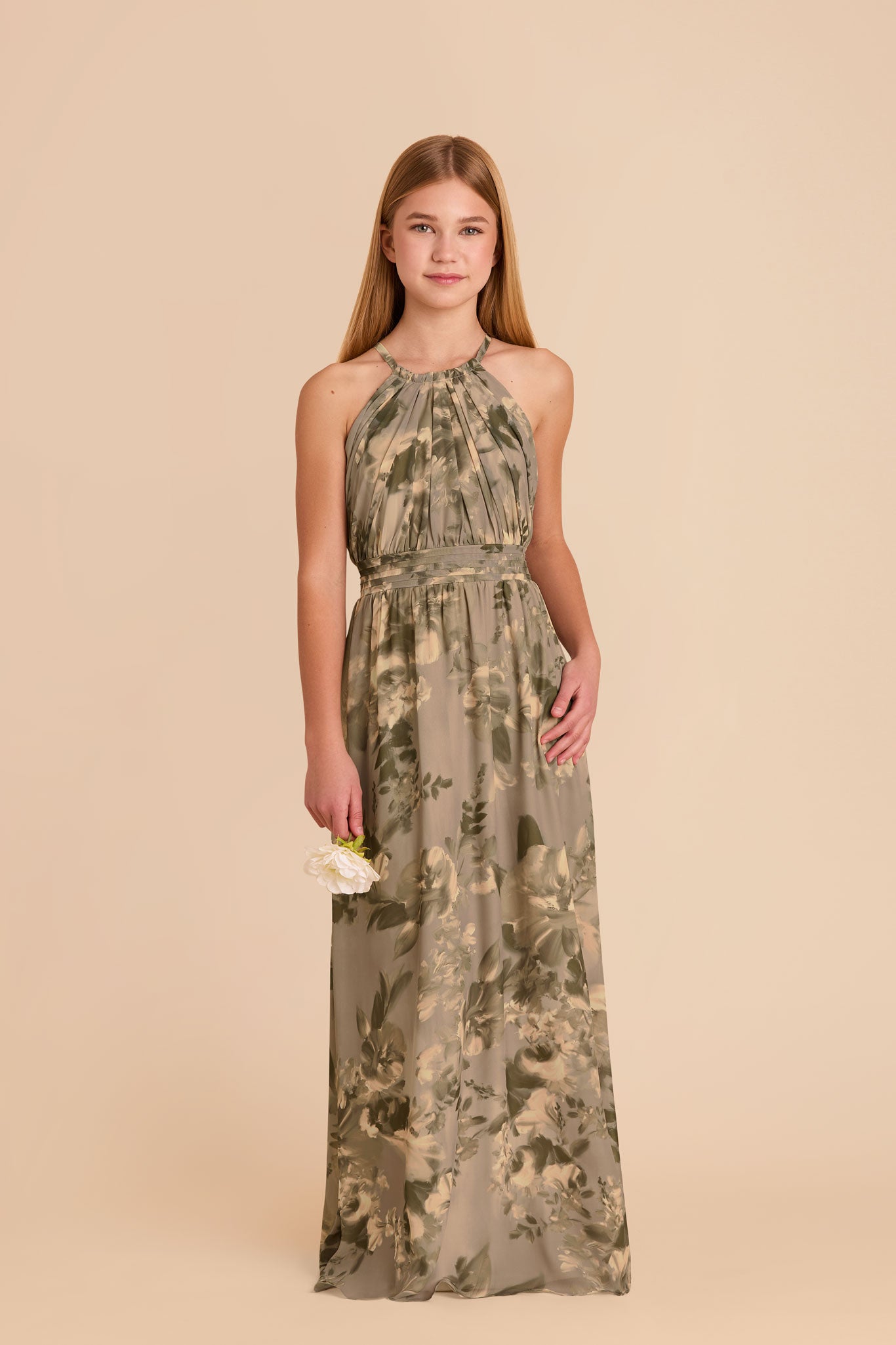 Junior Bridesmaid Dress - Halter-Neck Floral Design | Sienna