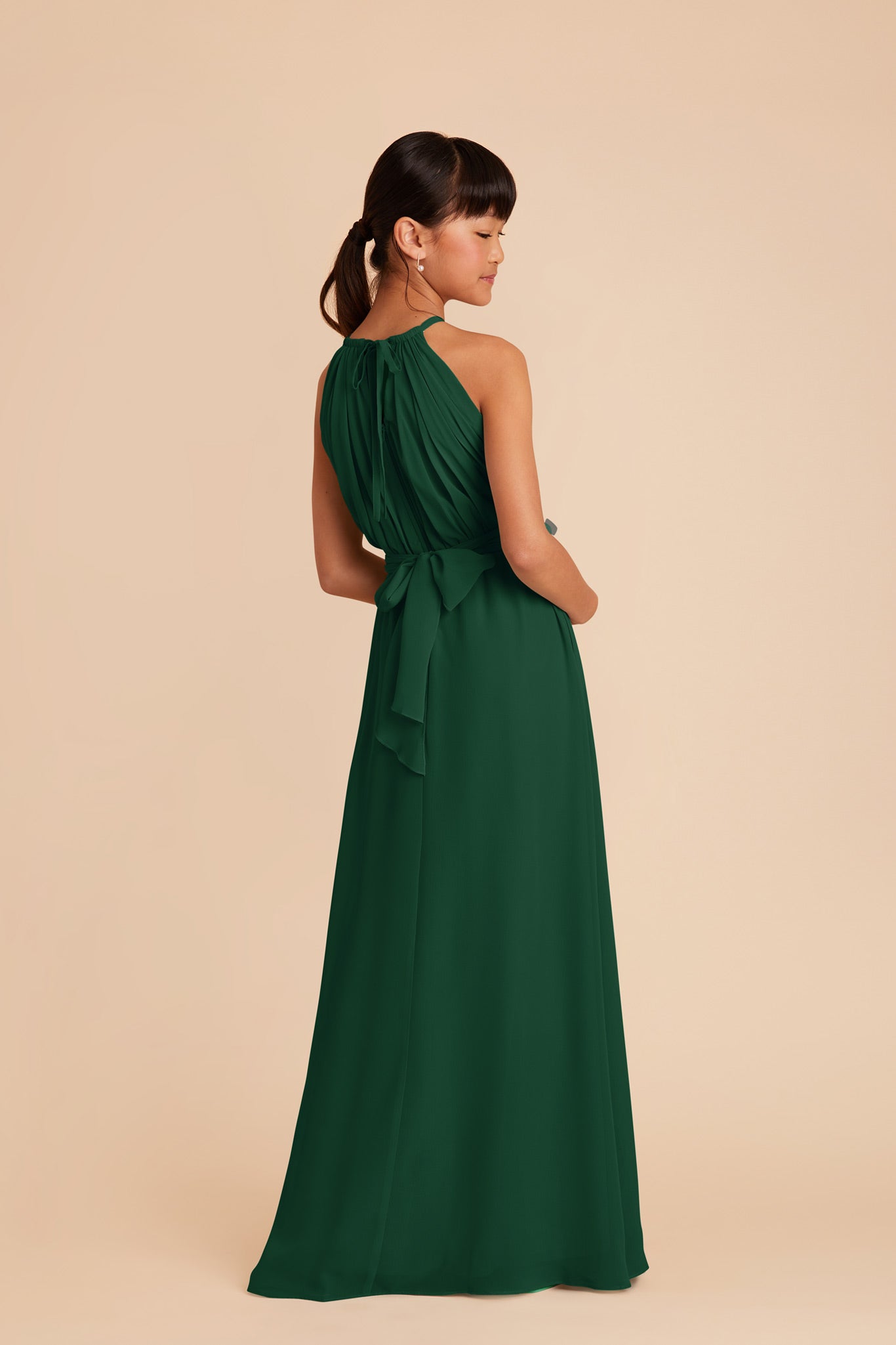 Junior Bridesmaid Dress - Halter Neck in Forest Green | Sienna