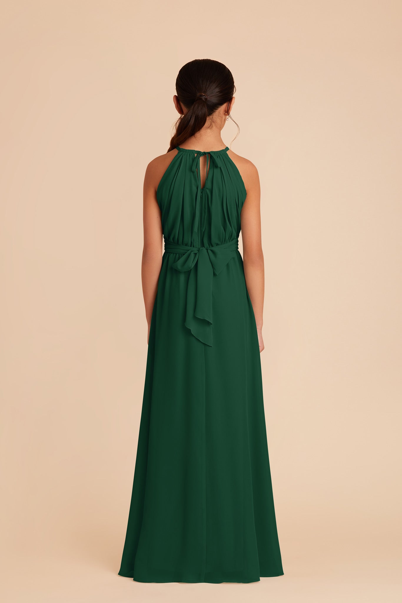 Junior Bridesmaid Dress - Halter Neck in Forest Green | Sienna