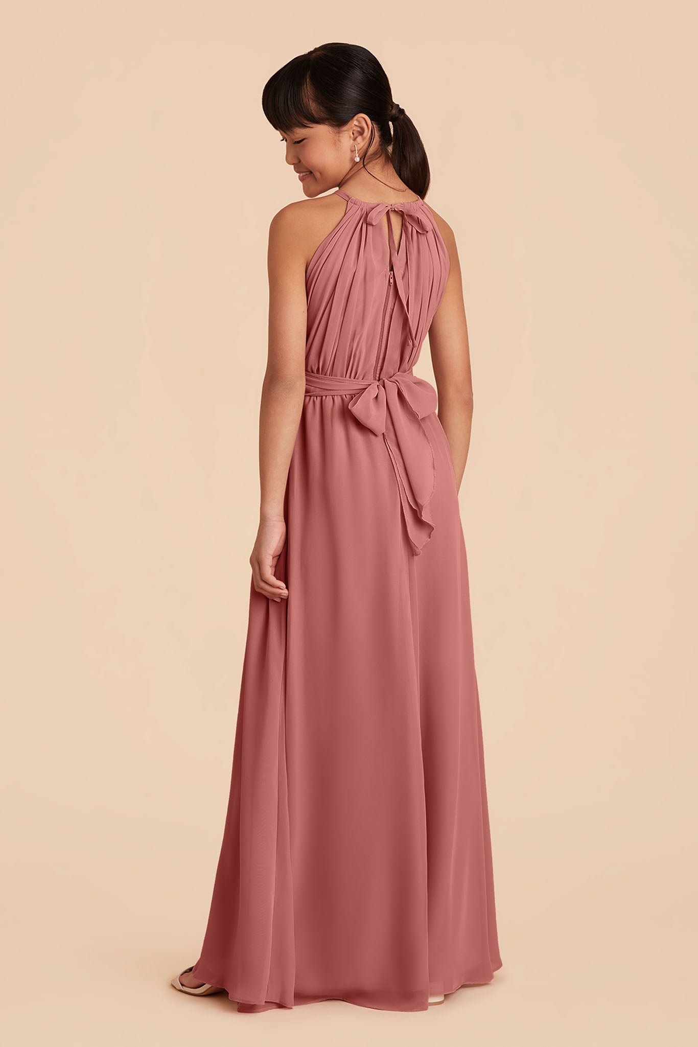 Junior Bridesmaid Dress - Halter Neck Formal Gown | Sienna Mulberry