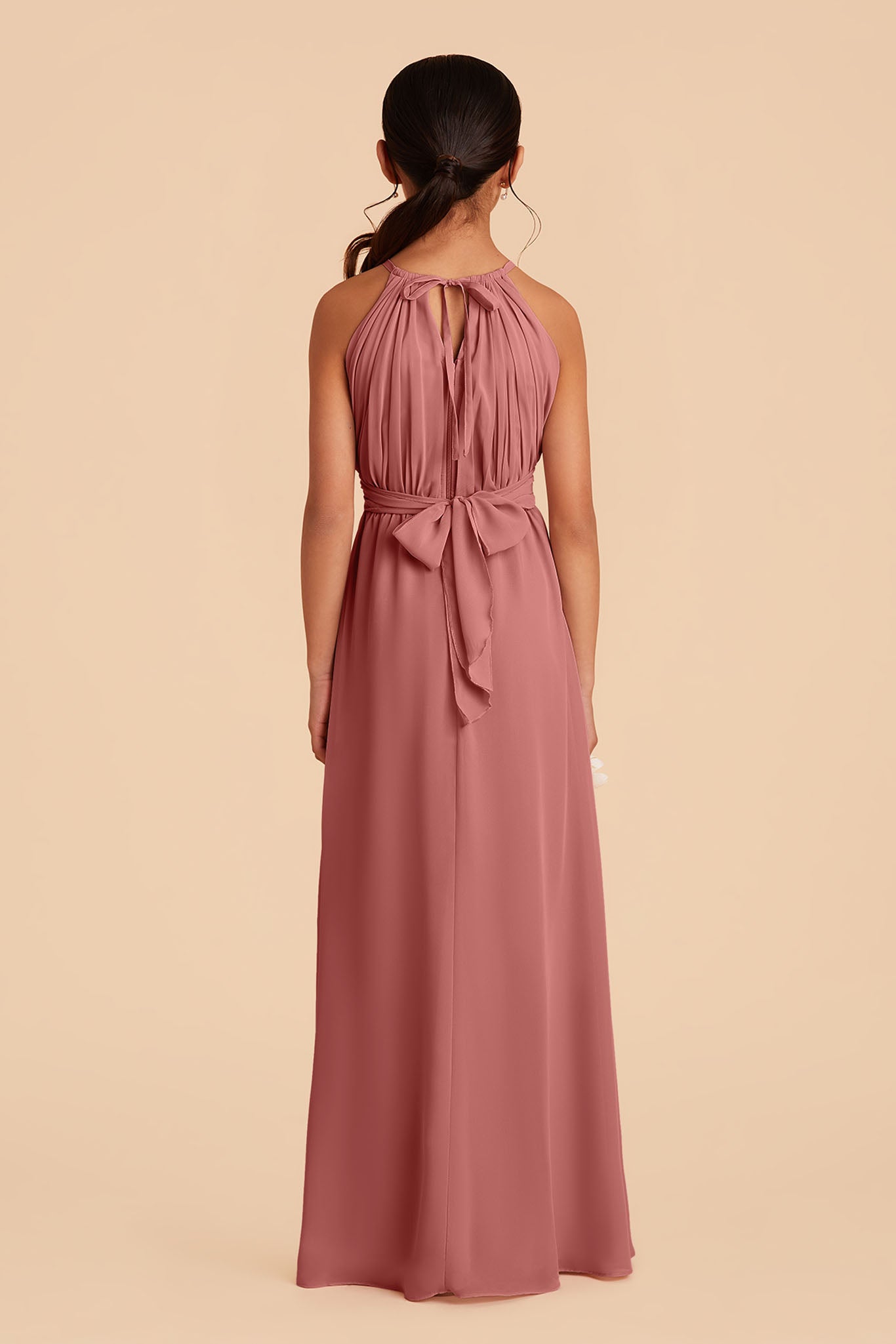 Junior Bridesmaid Dress - Halter Neck Formal Gown | Sienna Mulberry