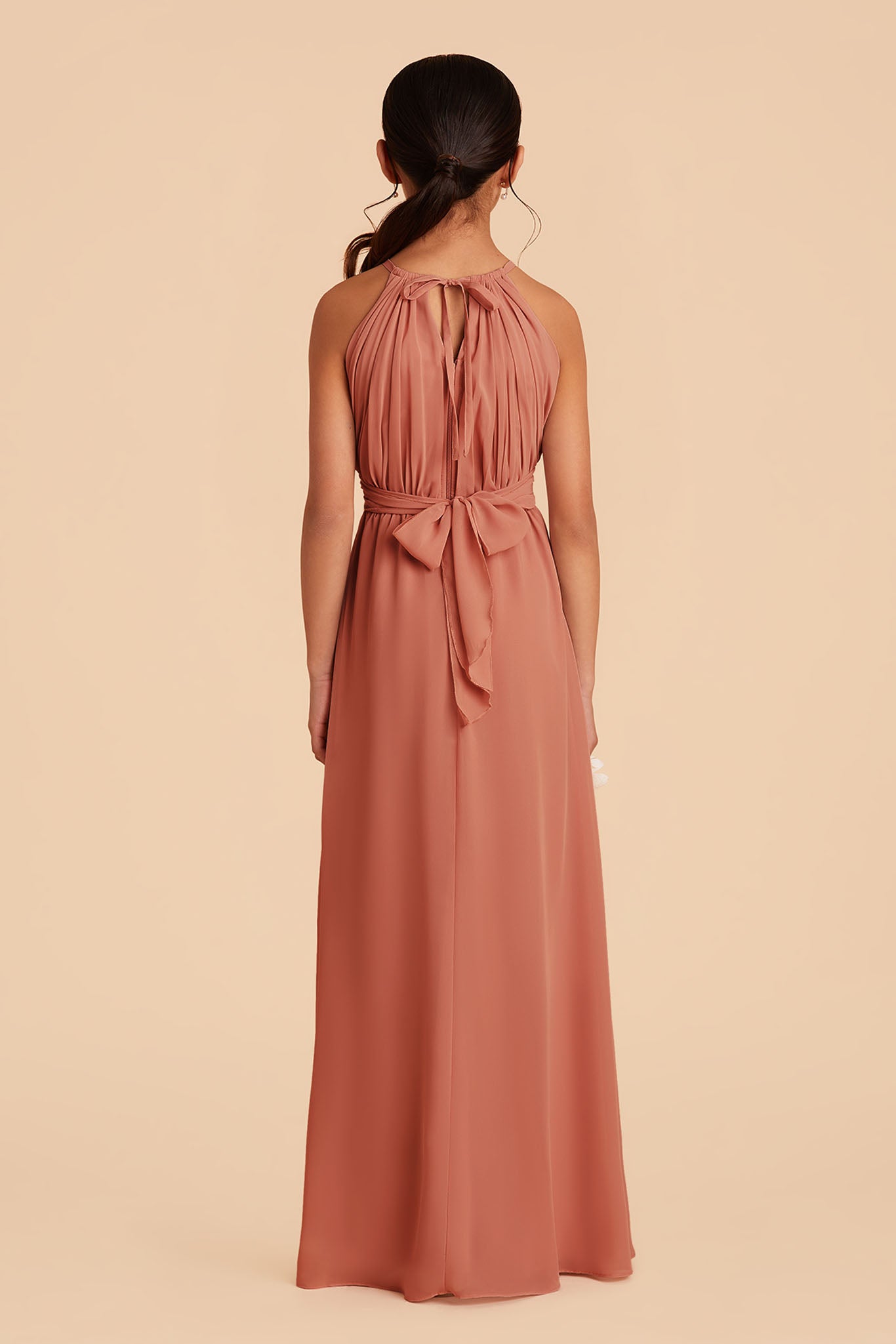 Junior Bridesmaid Dress - Halter-Neck Terracotta | Sienna
