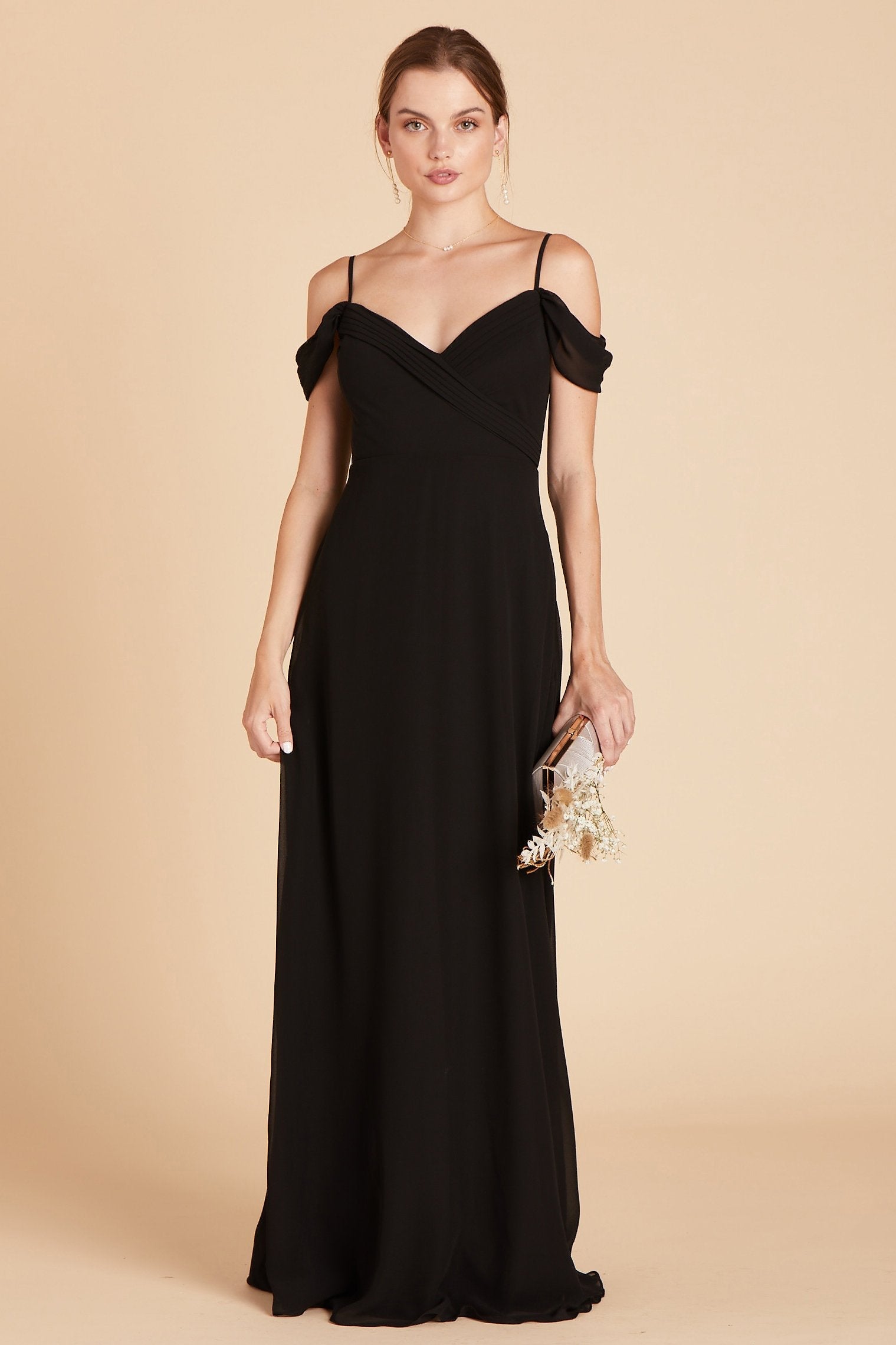 Off-the-Shoulder Convertible Dress with Pockets | Spence Black