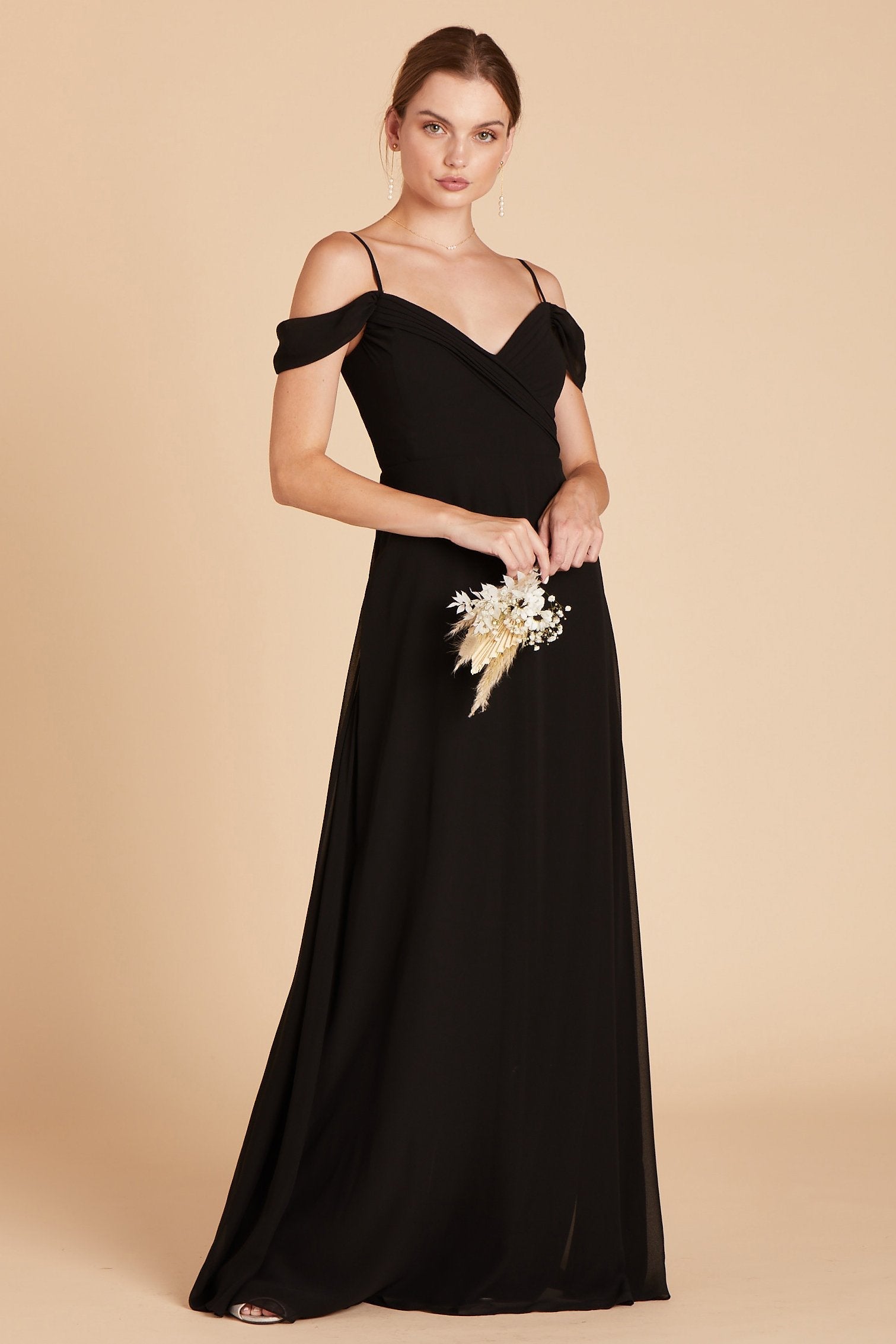 Off-the-Shoulder Convertible Dress with Pockets | Spence Black