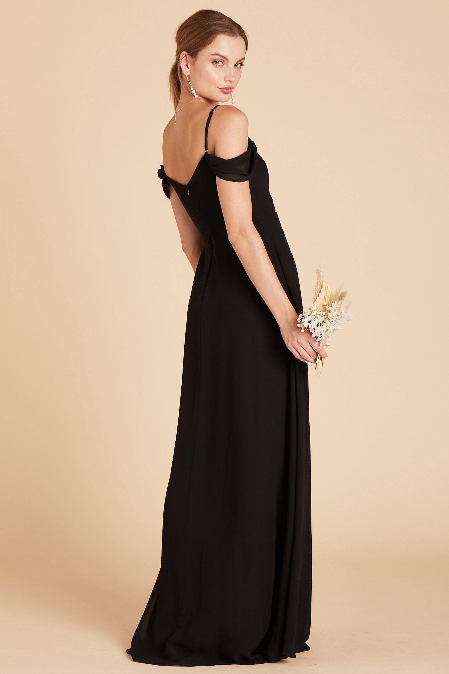 Off-the-Shoulder Convertible Dress with Pockets | Spence Black