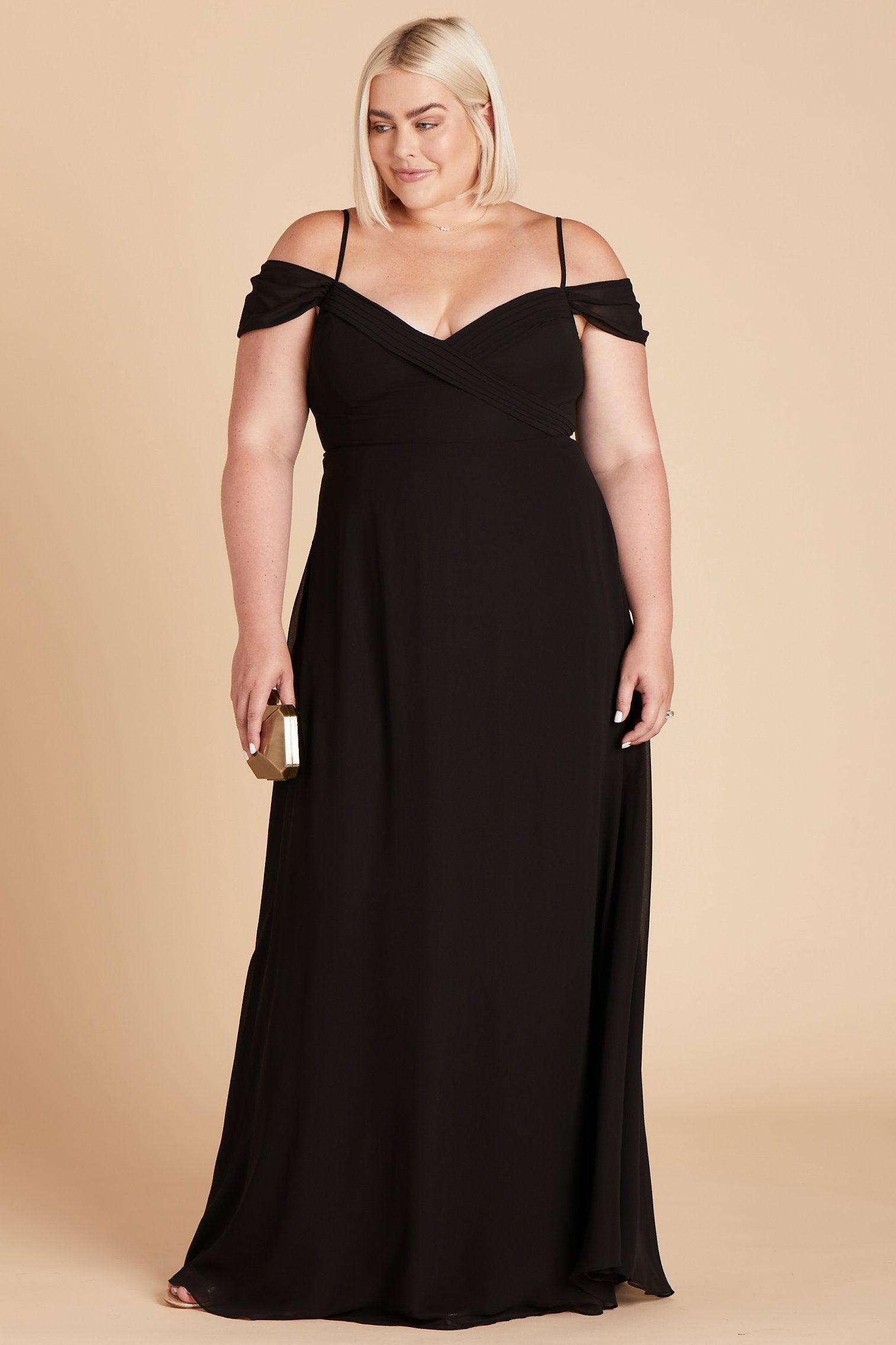 Off-the-Shoulder Convertible Dress with Pockets | Spence Black