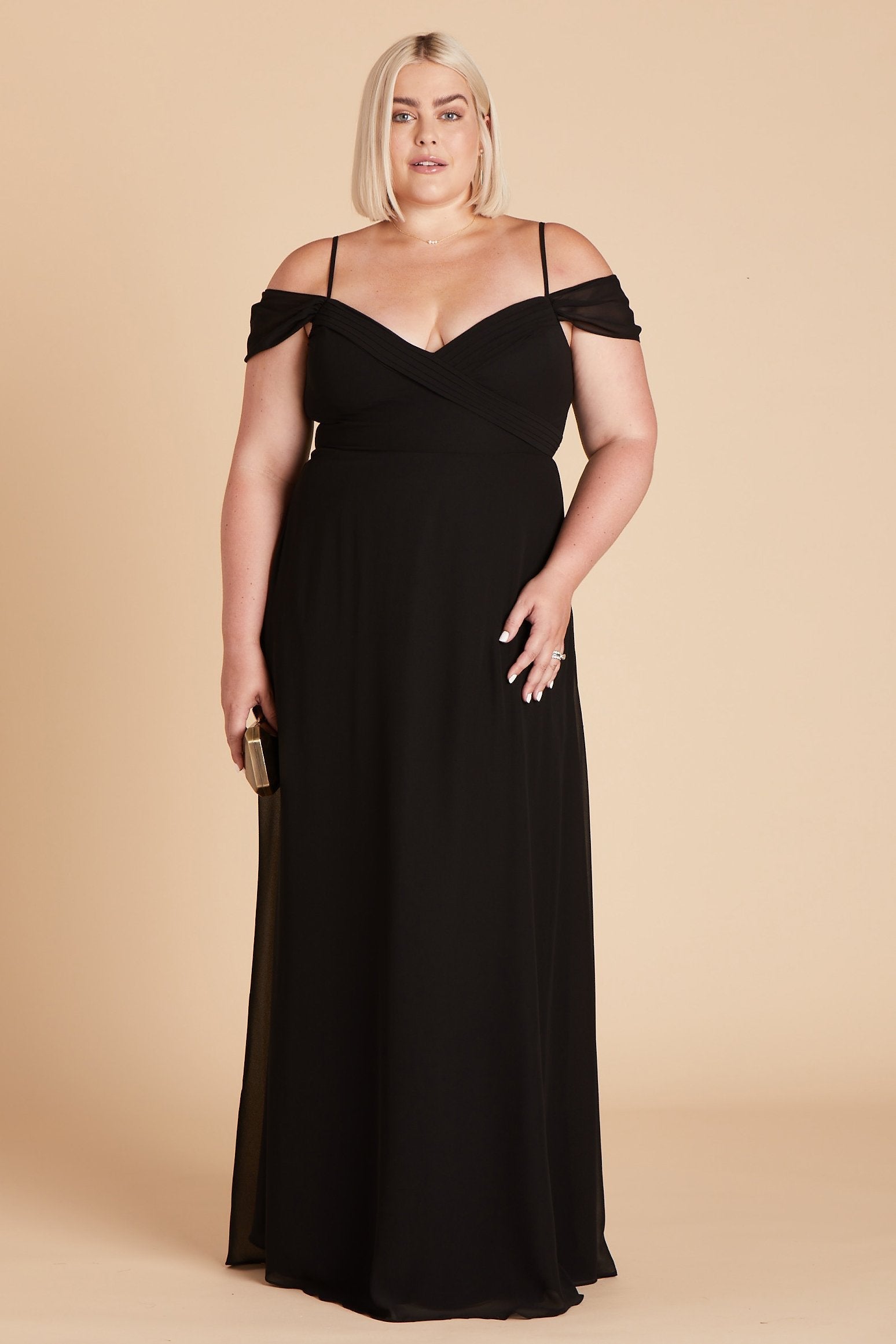 Off-the-Shoulder Convertible Dress with Pockets | Spence Black