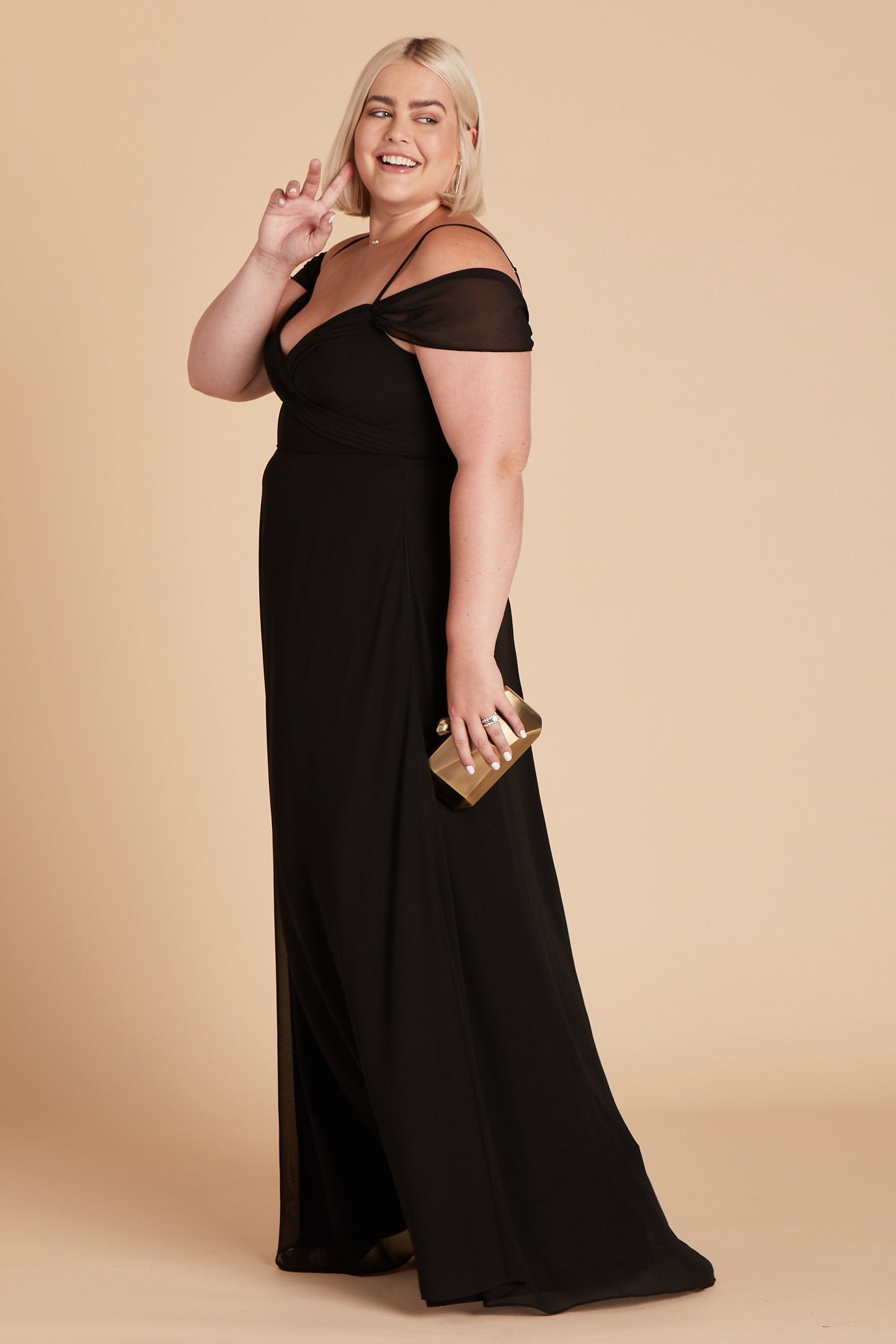 Off-the-Shoulder Convertible Dress with Pockets | Spence Black