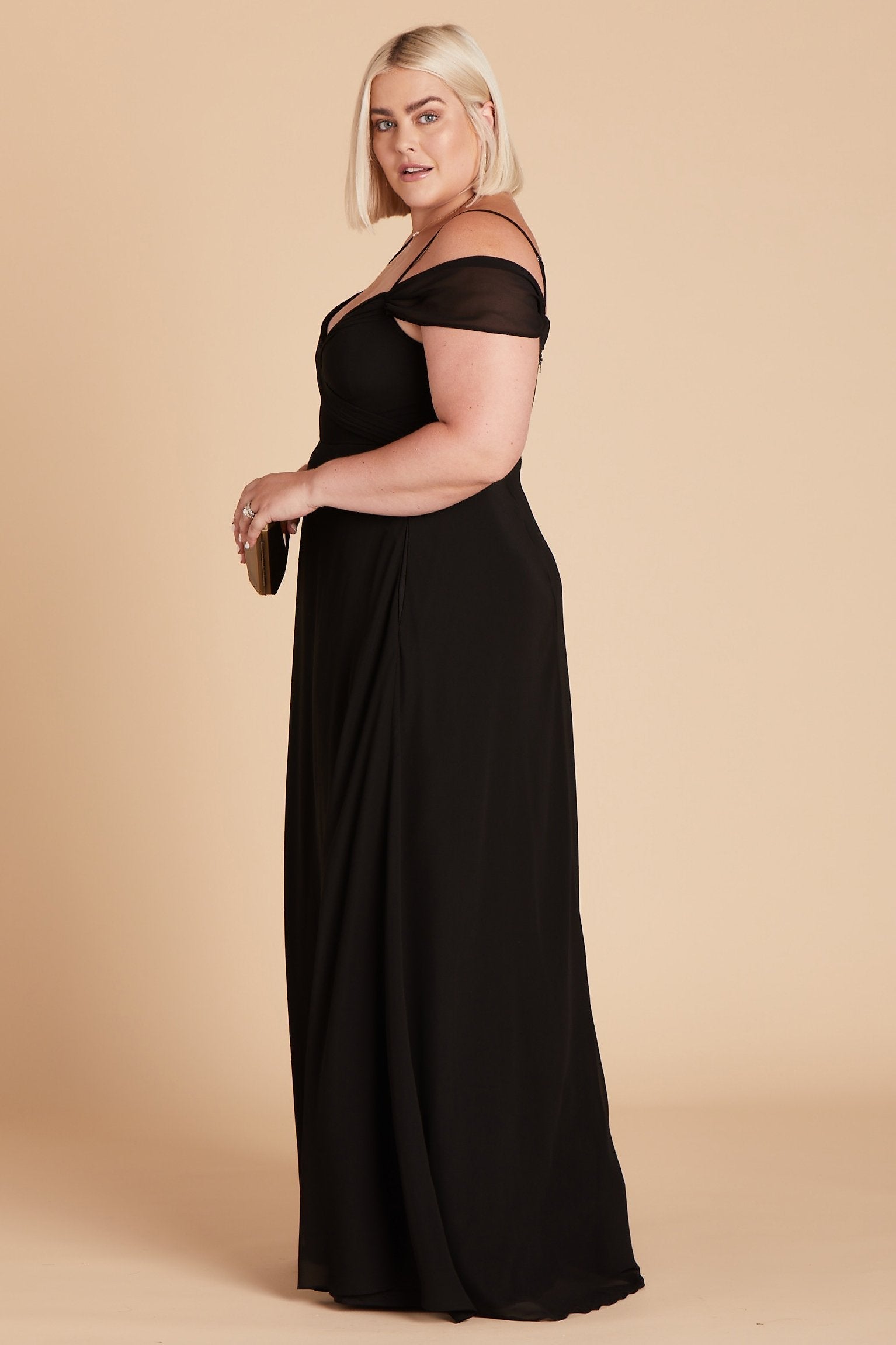 Off-the-Shoulder Convertible Dress with Pockets | Spence Black