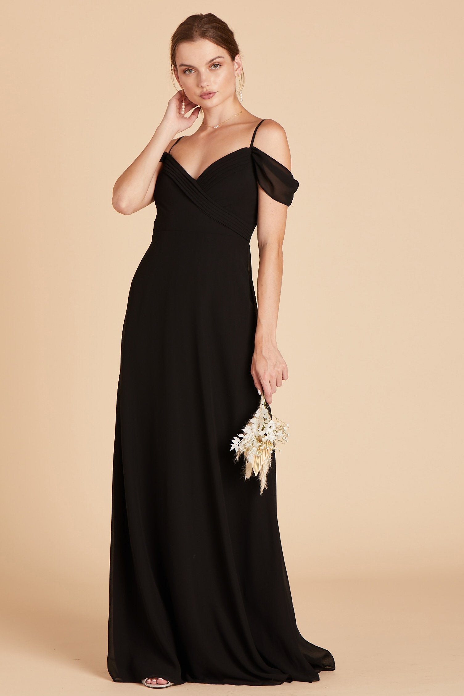 Off-the-Shoulder Convertible Dress with Pockets | Spence Black