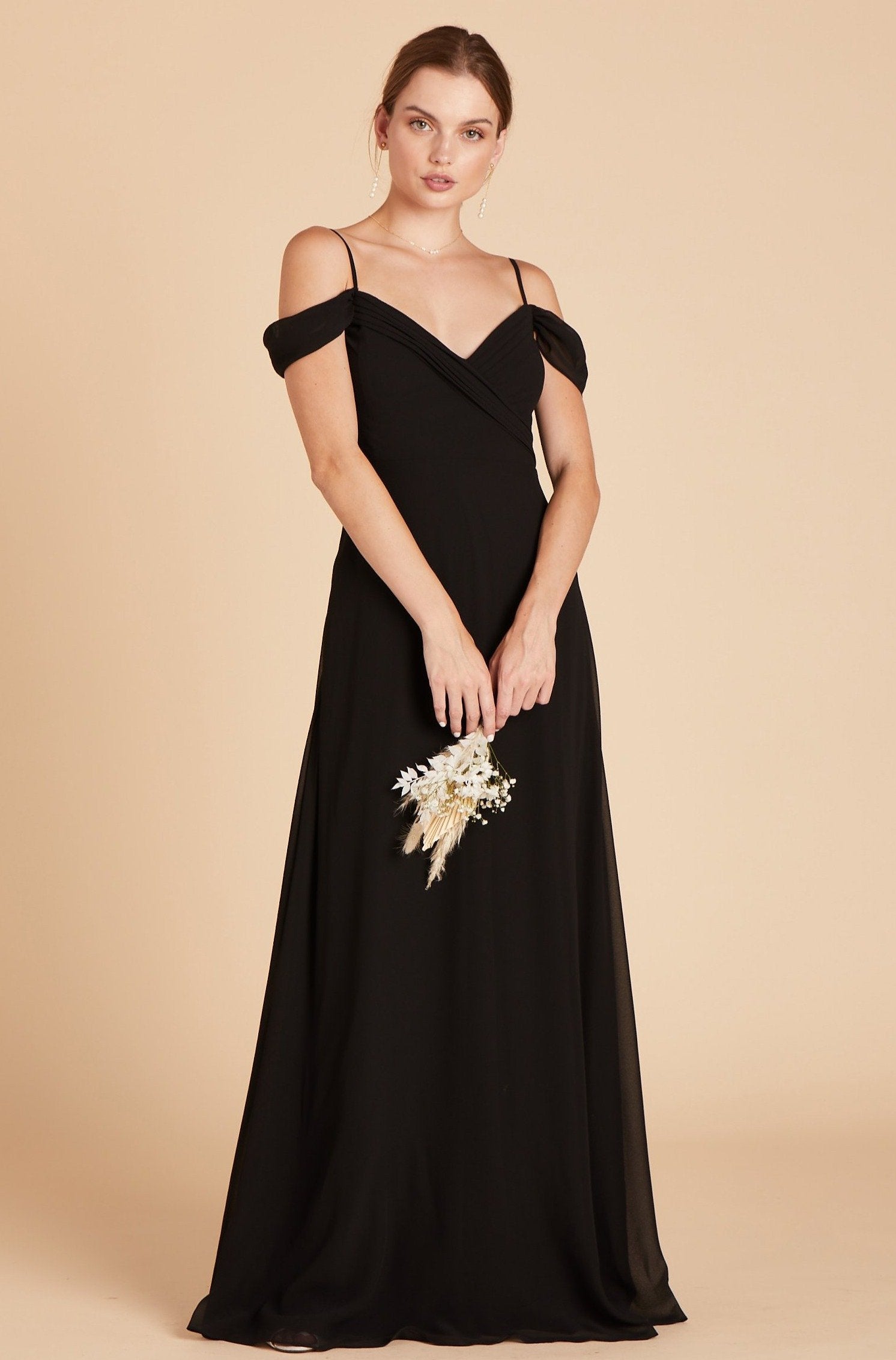 Off-the-Shoulder Convertible Dress with Pockets | Spence Black