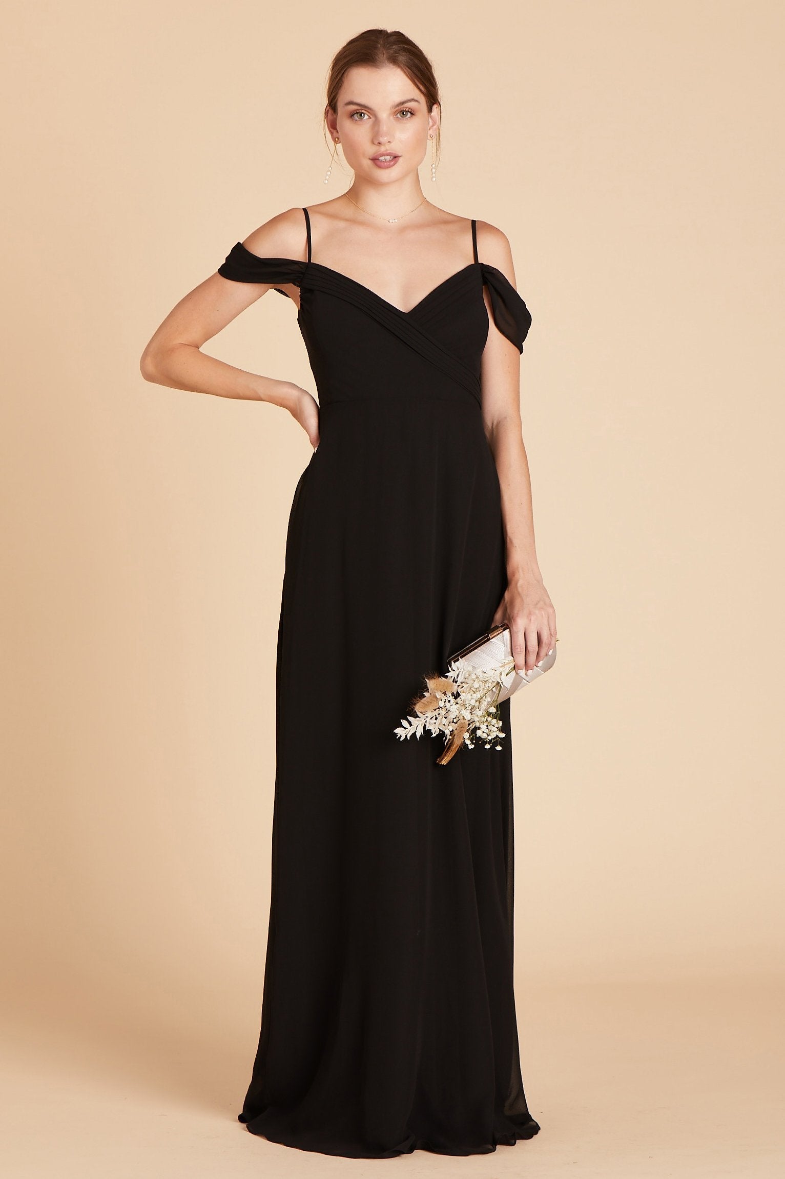 Off-the-Shoulder Convertible Dress with Pockets | Spence Black