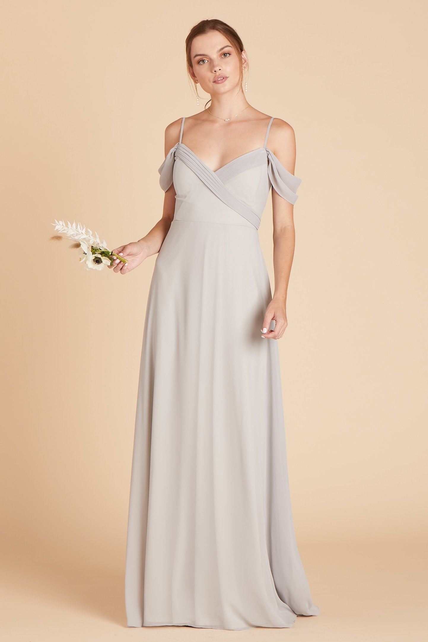 Off-the-Shoulder Convertible Dress with Pockets | Spence Dove Gray