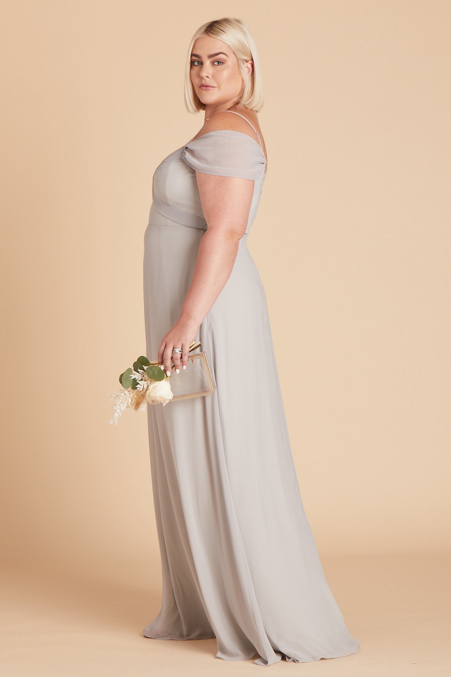 Off-the-Shoulder Convertible Dress with Pockets | Spence Dove Gray
