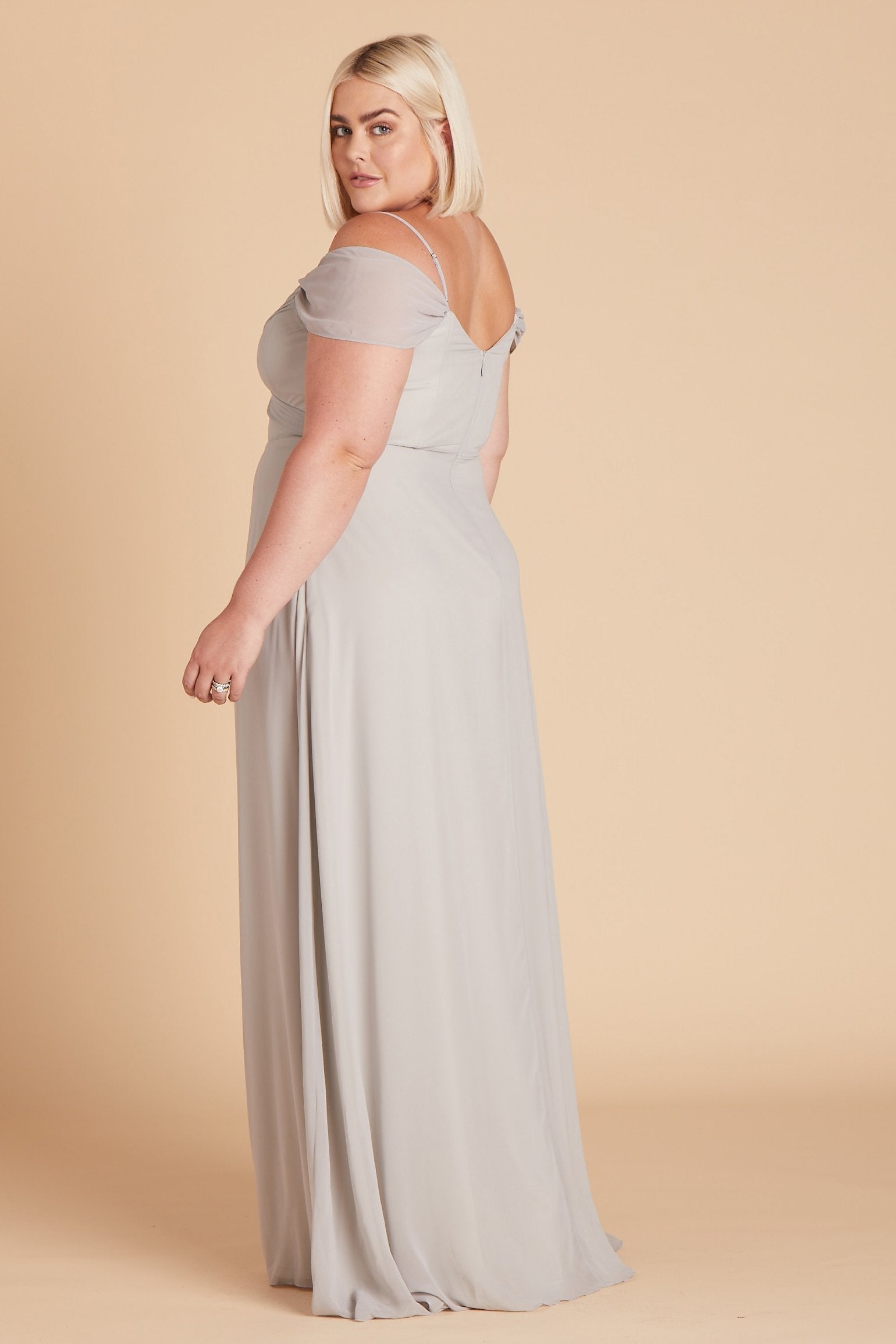 Off-the-Shoulder Convertible Dress with Pockets | Spence Dove Gray
