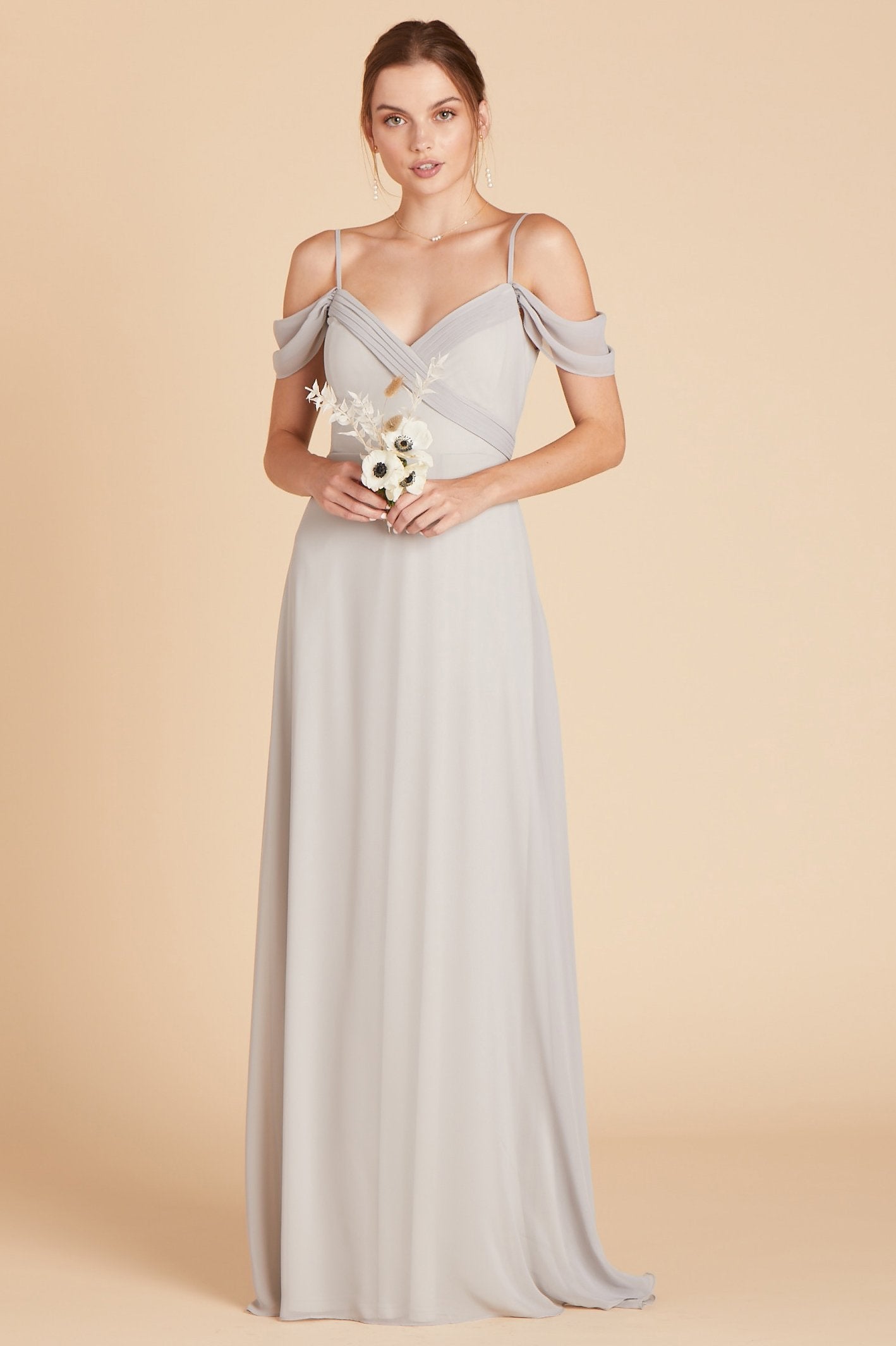 Off-the-Shoulder Convertible Dress with Pockets | Spence Dove Gray