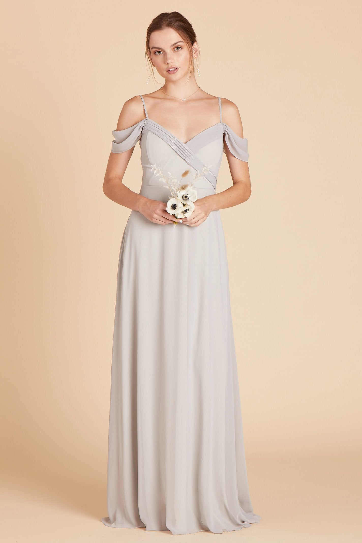 Off-the-Shoulder Convertible Dress with Pockets | Spence Dove Gray