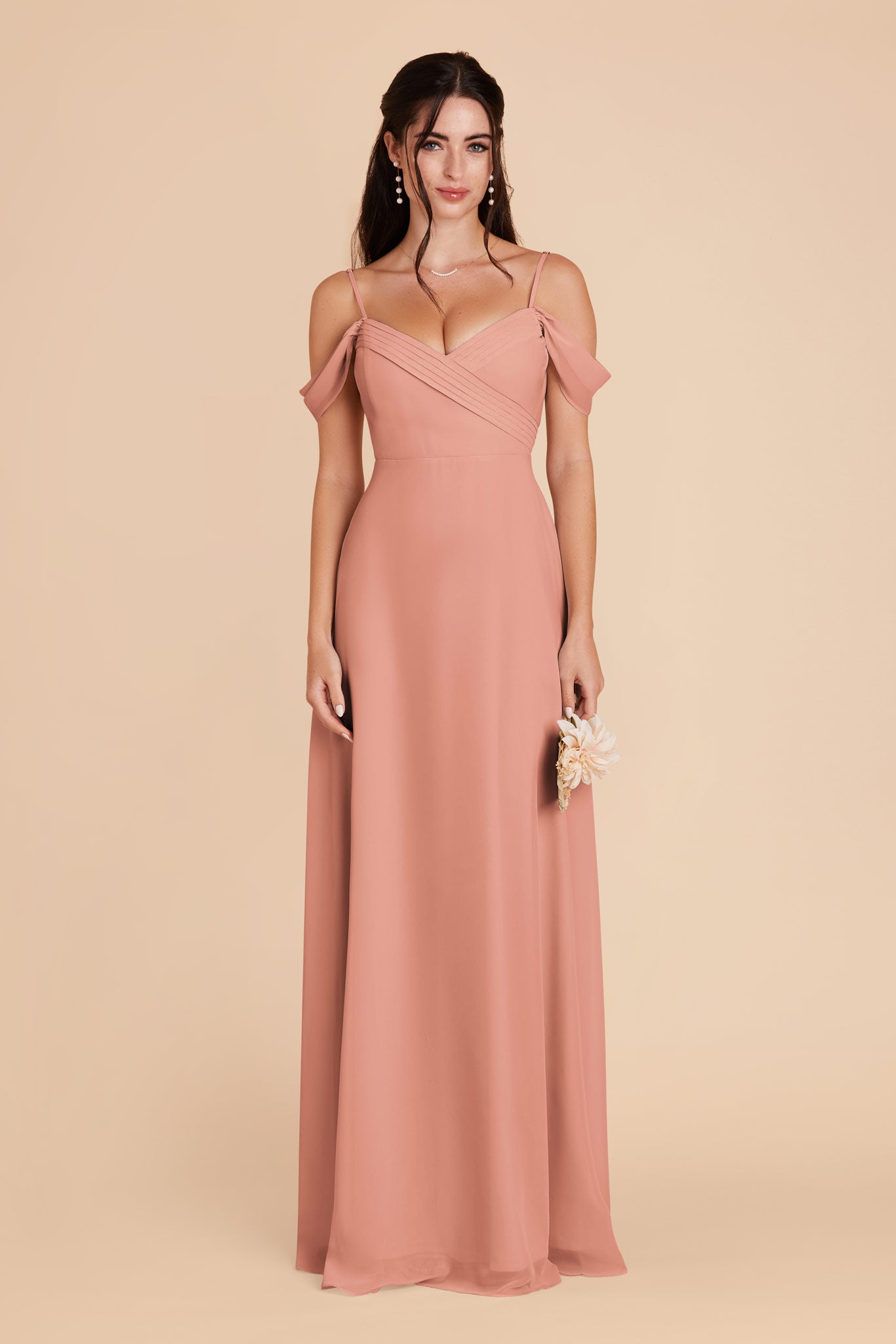Off-the-Shoulder Convertible Dress with Pockets | Spence Dusty Rose
