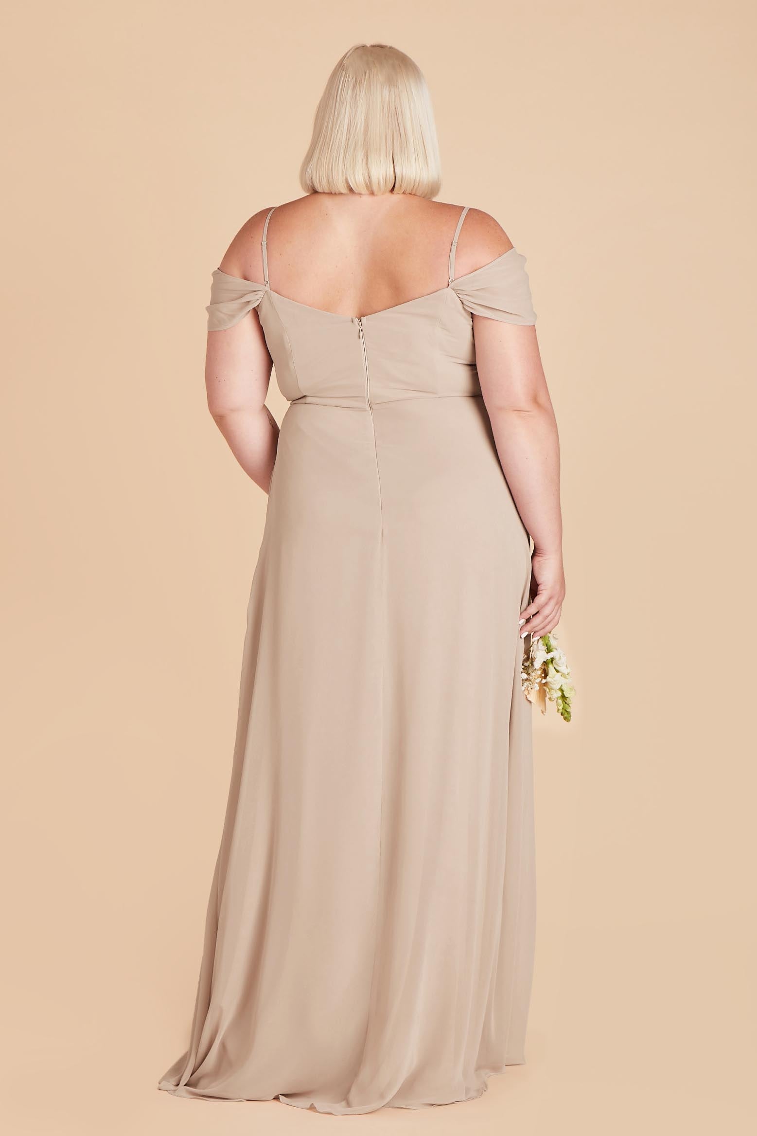 Convertible Off-the-Shoulder Dress with Pockets | Spence Champagne