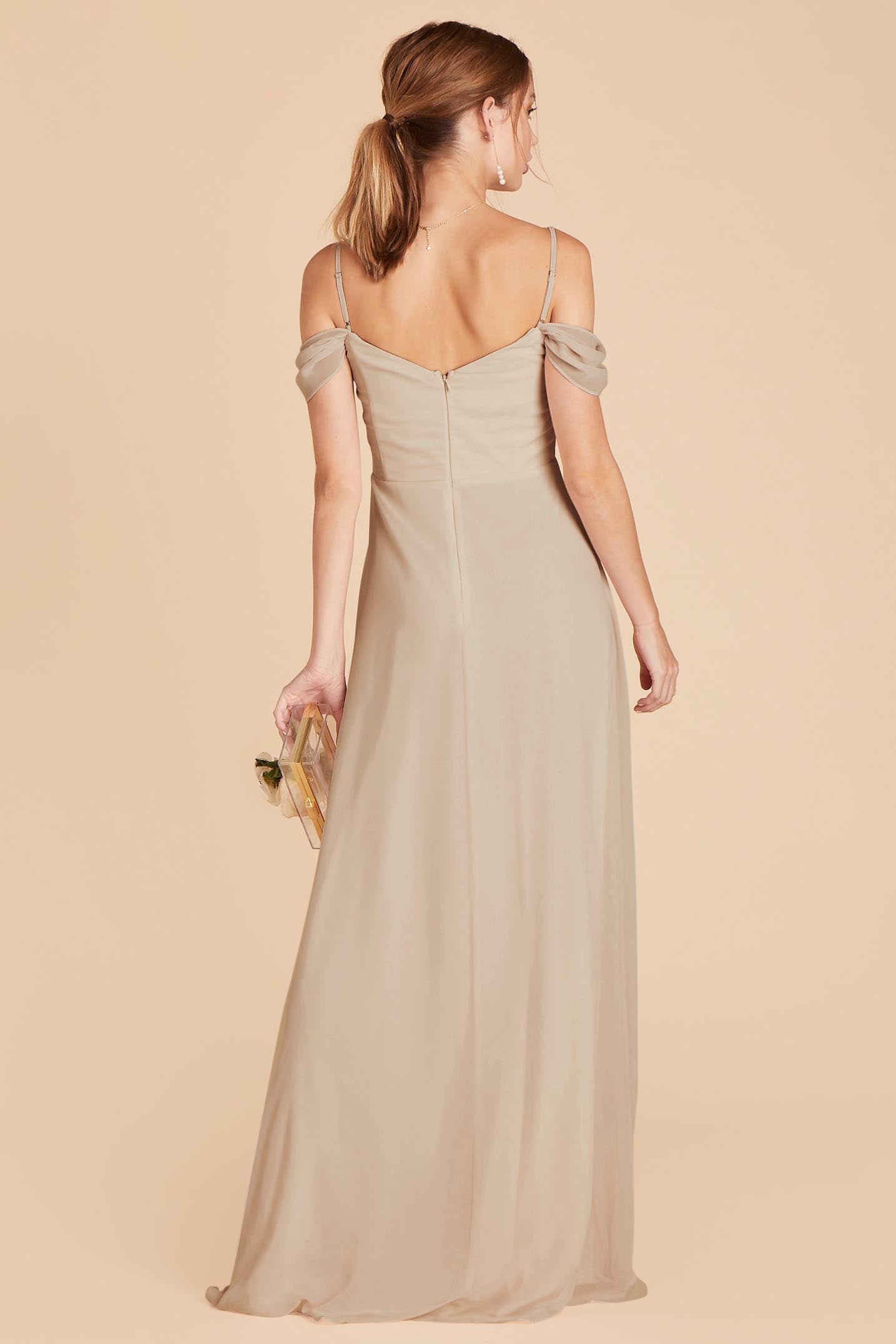Convertible Off-the-Shoulder Dress with Pockets | Spence Champagne