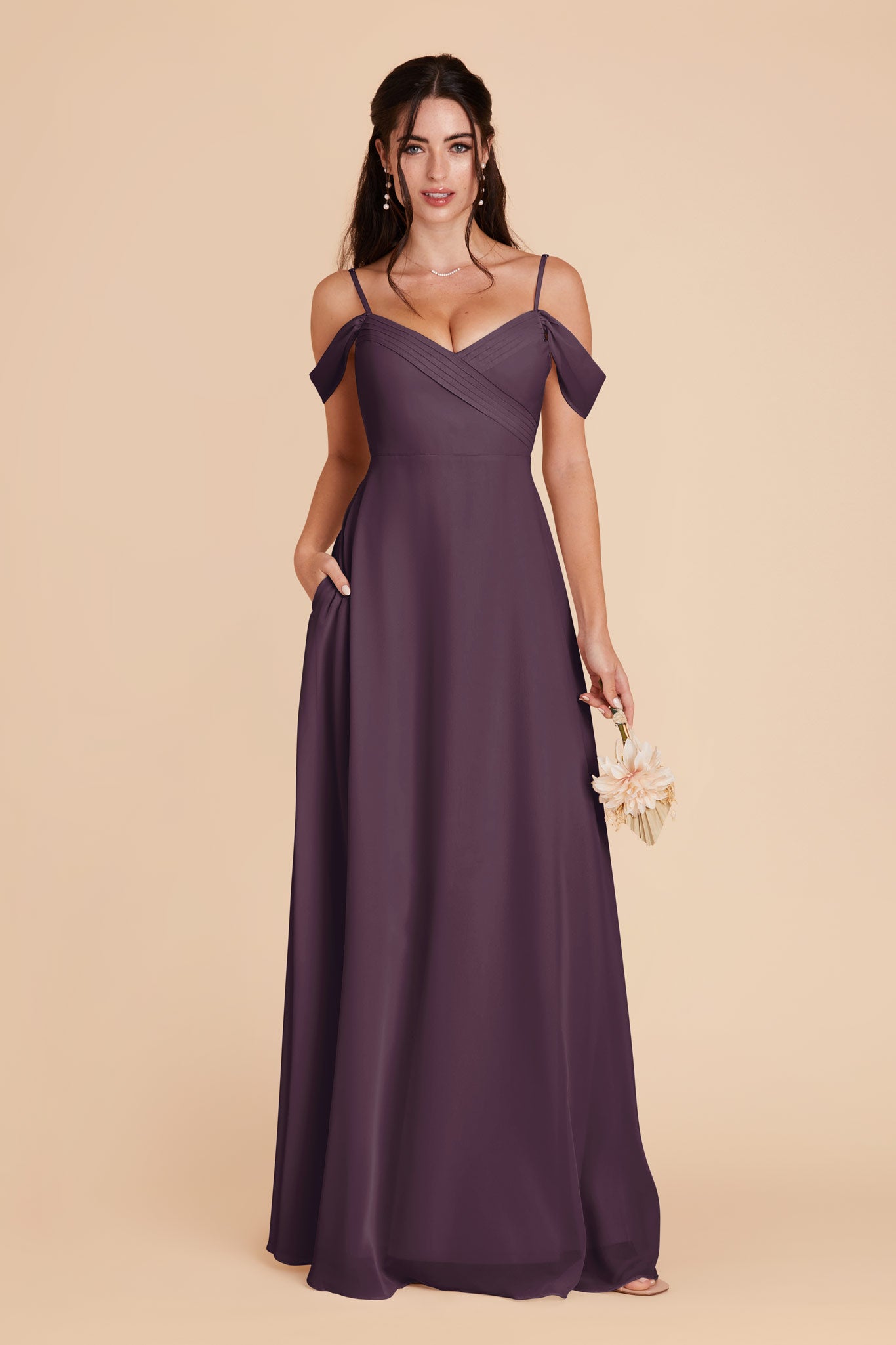 Off-the-Shoulder Convertible Dress with Pockets | Spence Plum