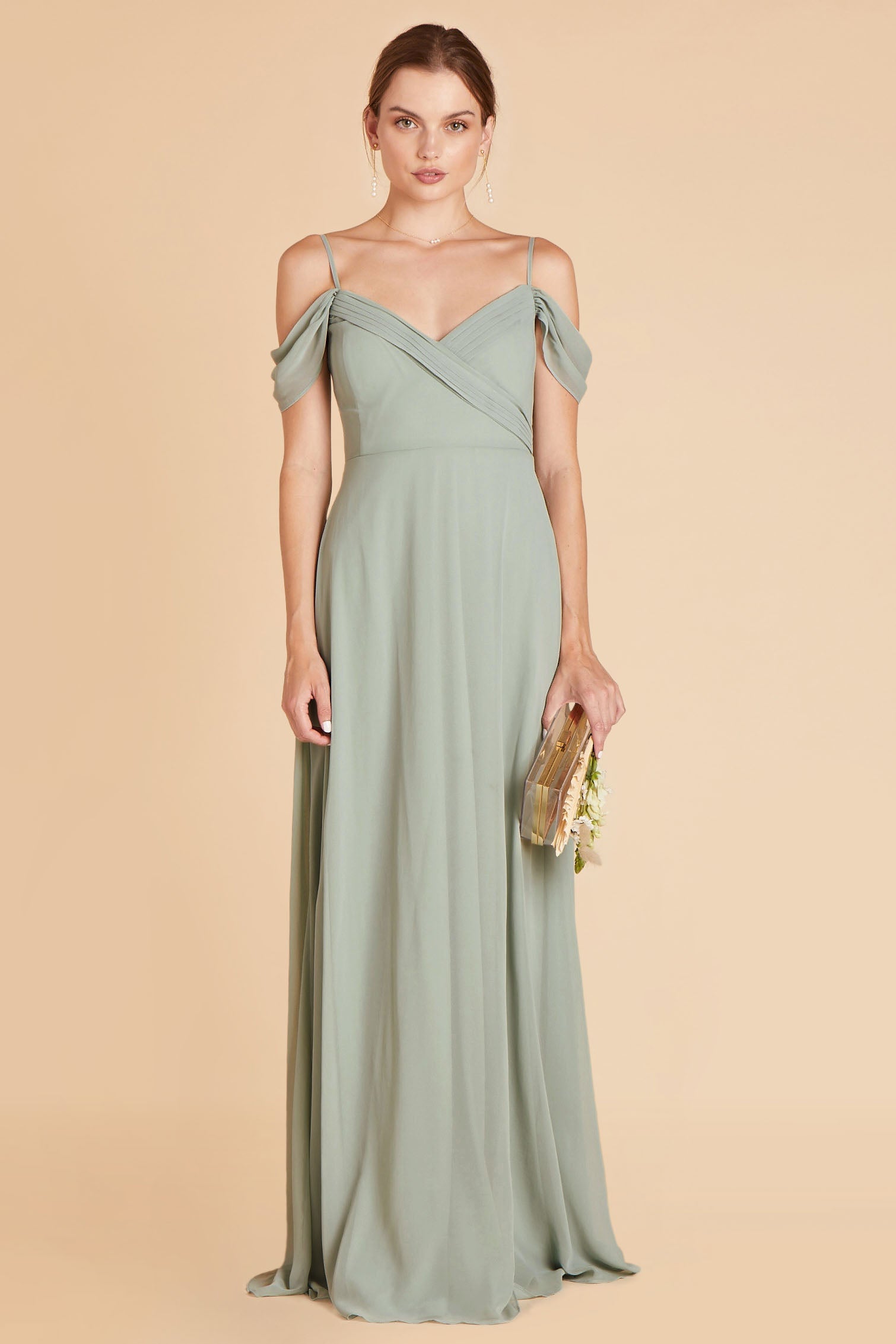 Off-the-Shoulder Convertible Dress with Pockets | Spence Sage