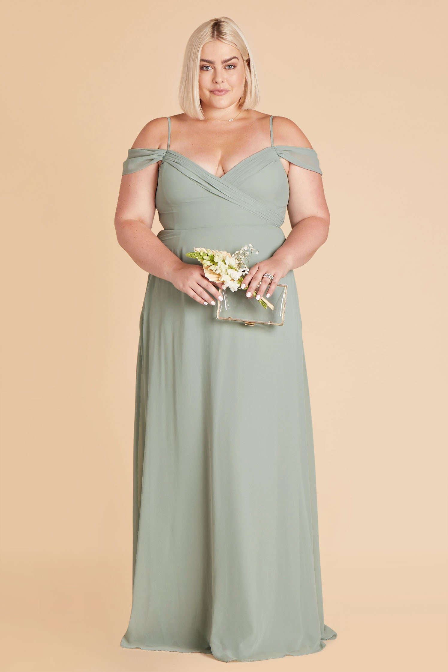 Off-the-Shoulder Convertible Dress with Pockets | Spence Sage