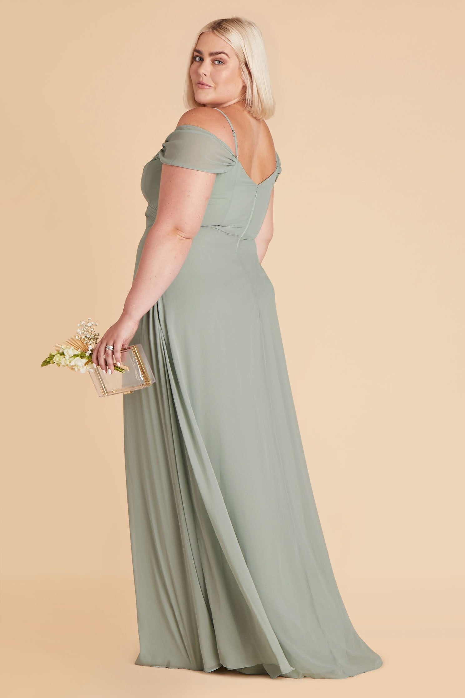 Off-the-Shoulder Convertible Dress with Pockets | Spence Sage