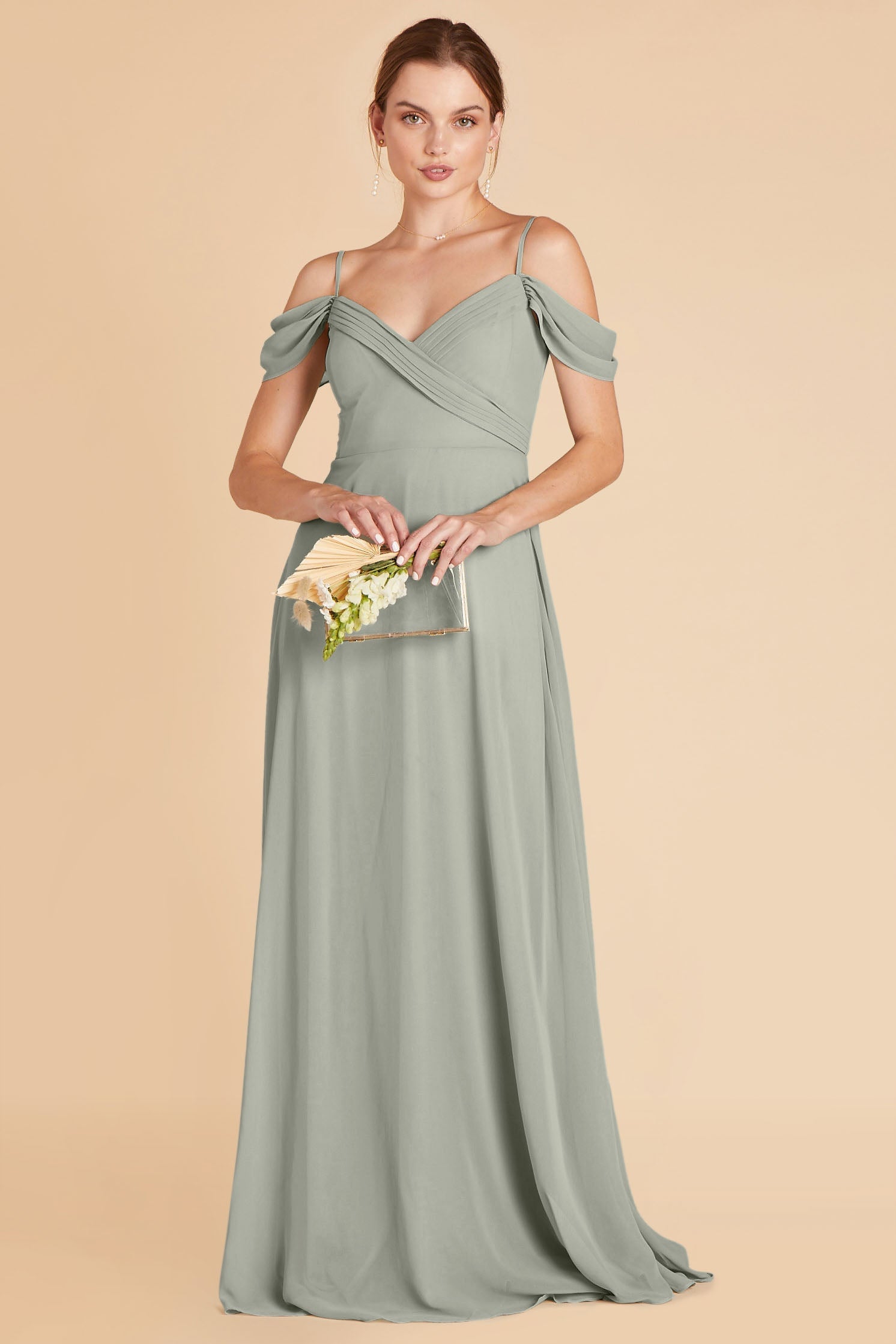 Off-the-Shoulder Convertible Dress with Pockets | Spence Sage