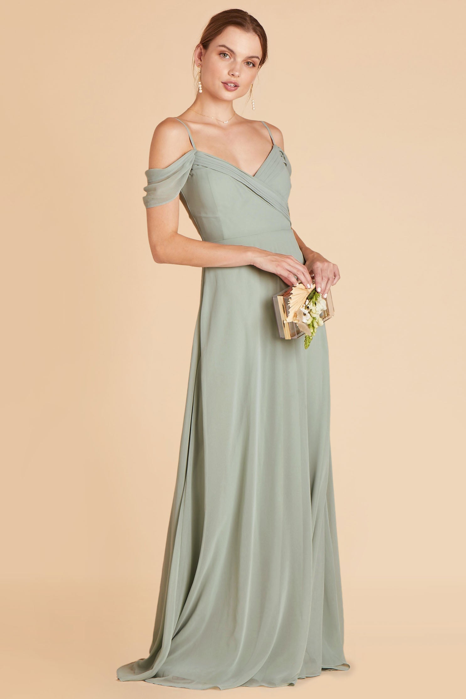 Off-the-Shoulder Convertible Dress with Pockets | Spence Sage