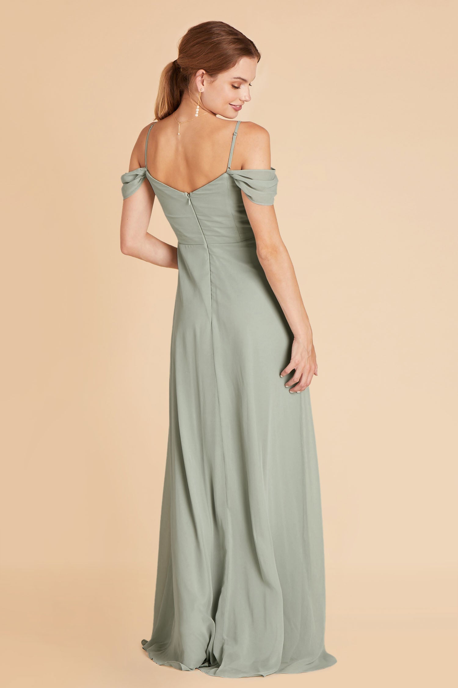 Off-the-Shoulder Convertible Dress with Pockets | Spence Sage