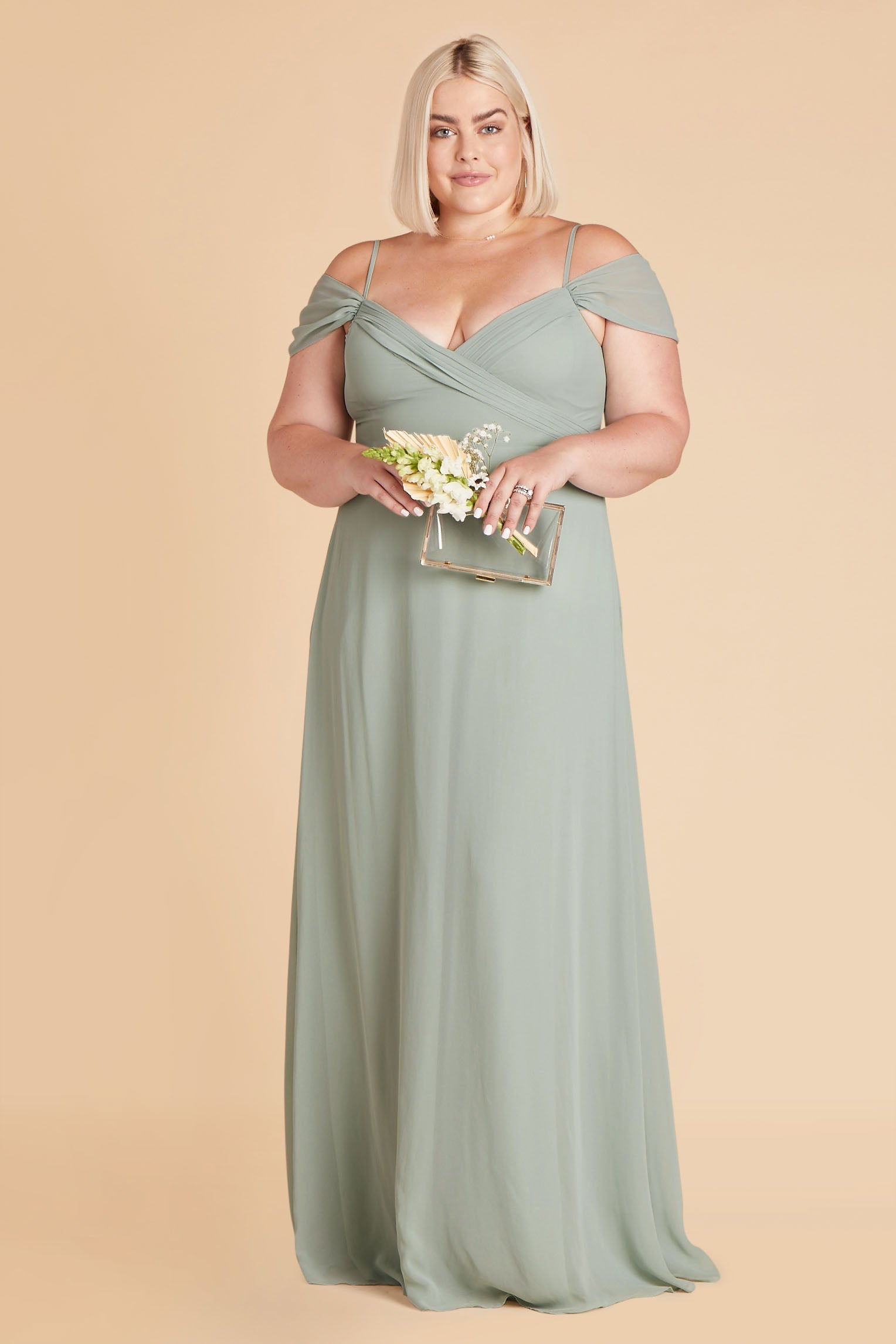 Off-the-Shoulder Convertible Dress with Pockets | Spence Sage