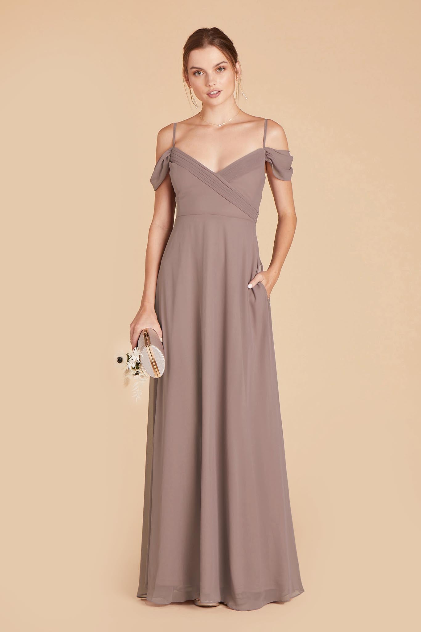 Off-the-Shoulder Convertible Dress with Pockets | Spence Toffee
