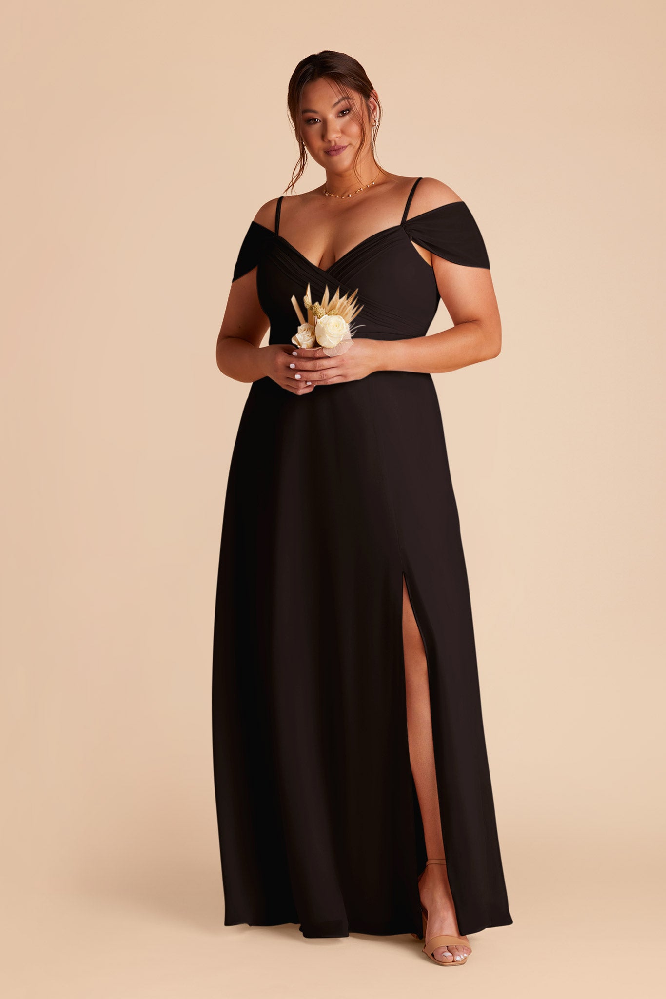 Off-the-Shoulder Convertible Dress with Pockets | Spence Black