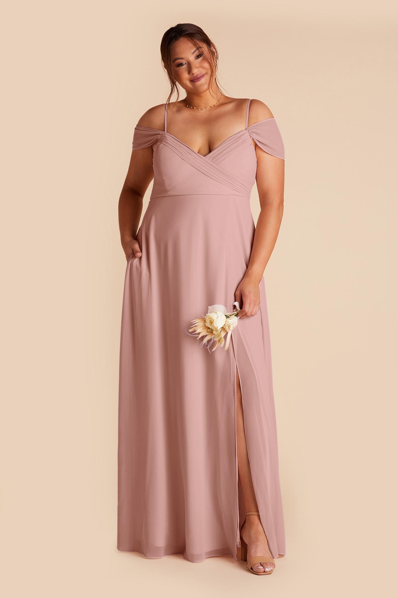 Off-the-Shoulder Convertible Dress with Pockets | English Rose