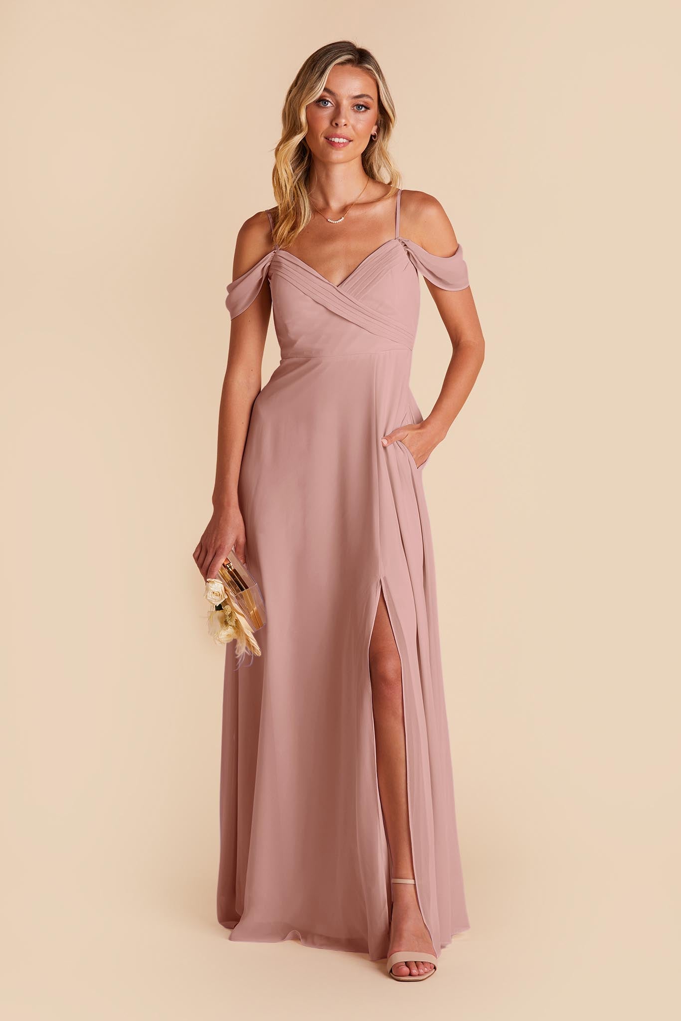 Off-the-Shoulder Convertible Dress with Pockets | English Rose