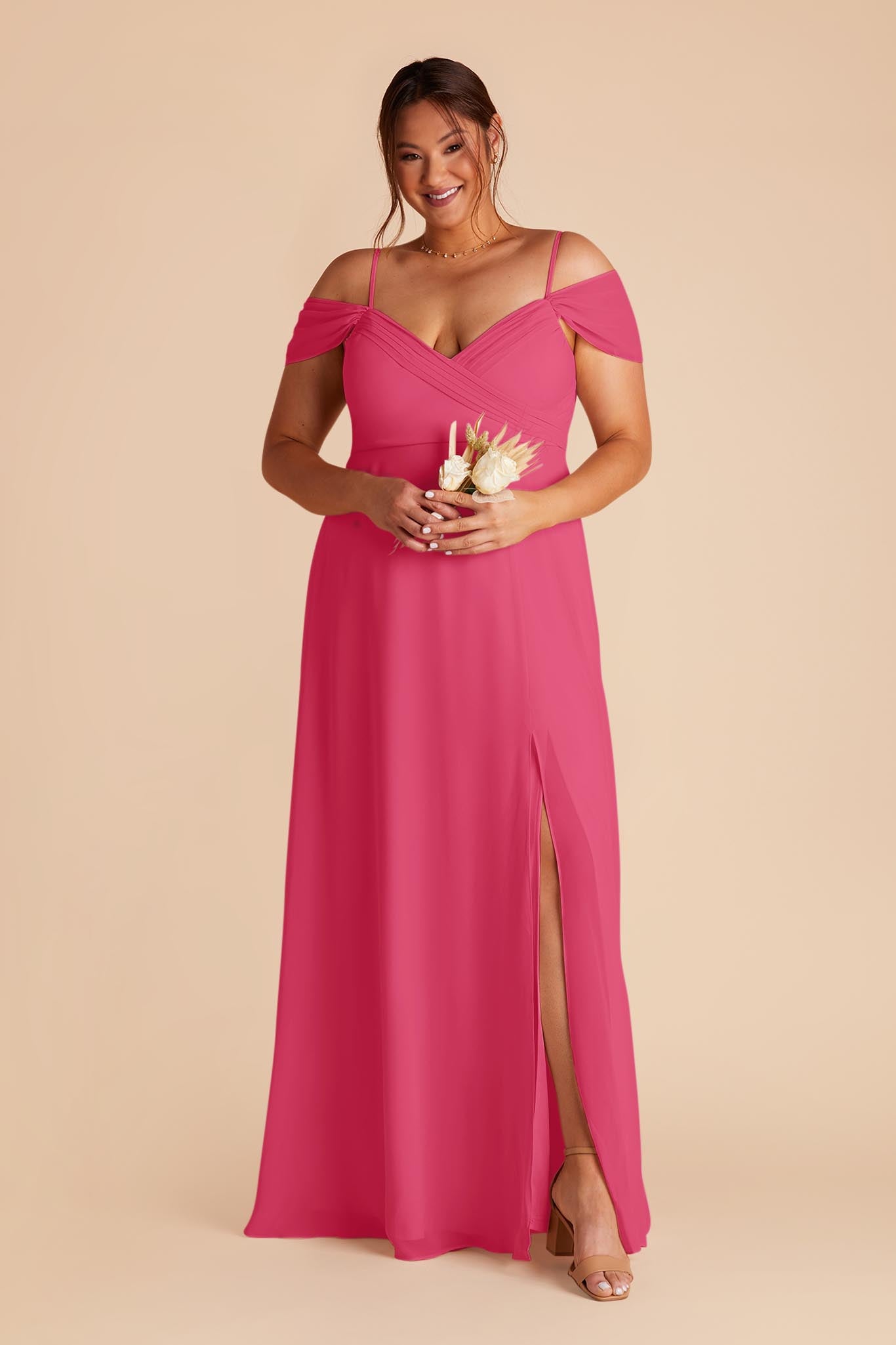 Off-the-Shoulder Convertible Dress with Pockets & Slit | Spence