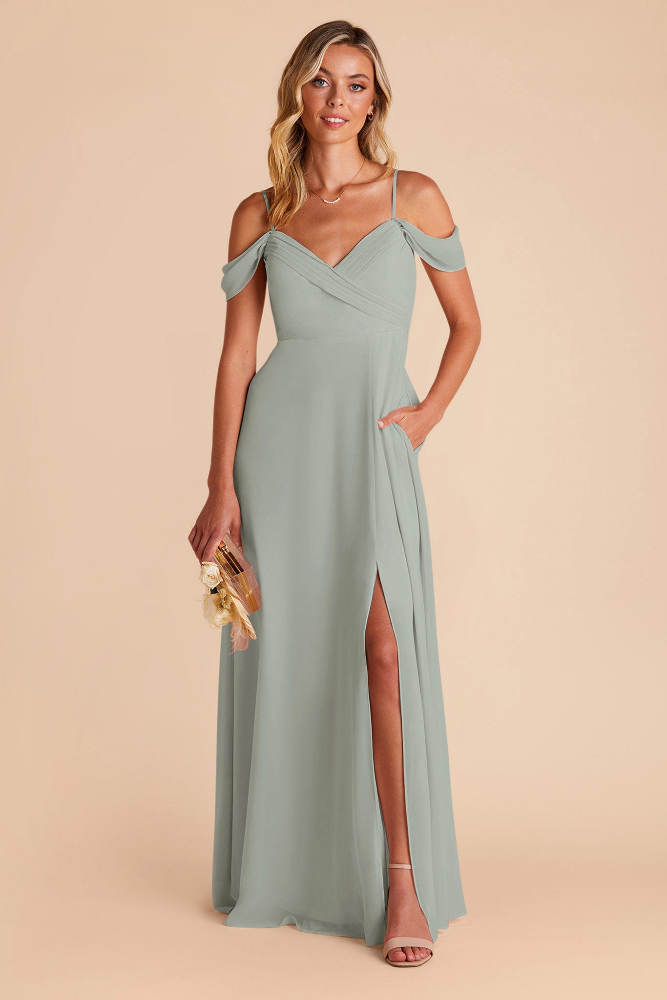 Off-the-Shoulder Convertible Dress with Pockets & 3-Way Sleeves | Spence