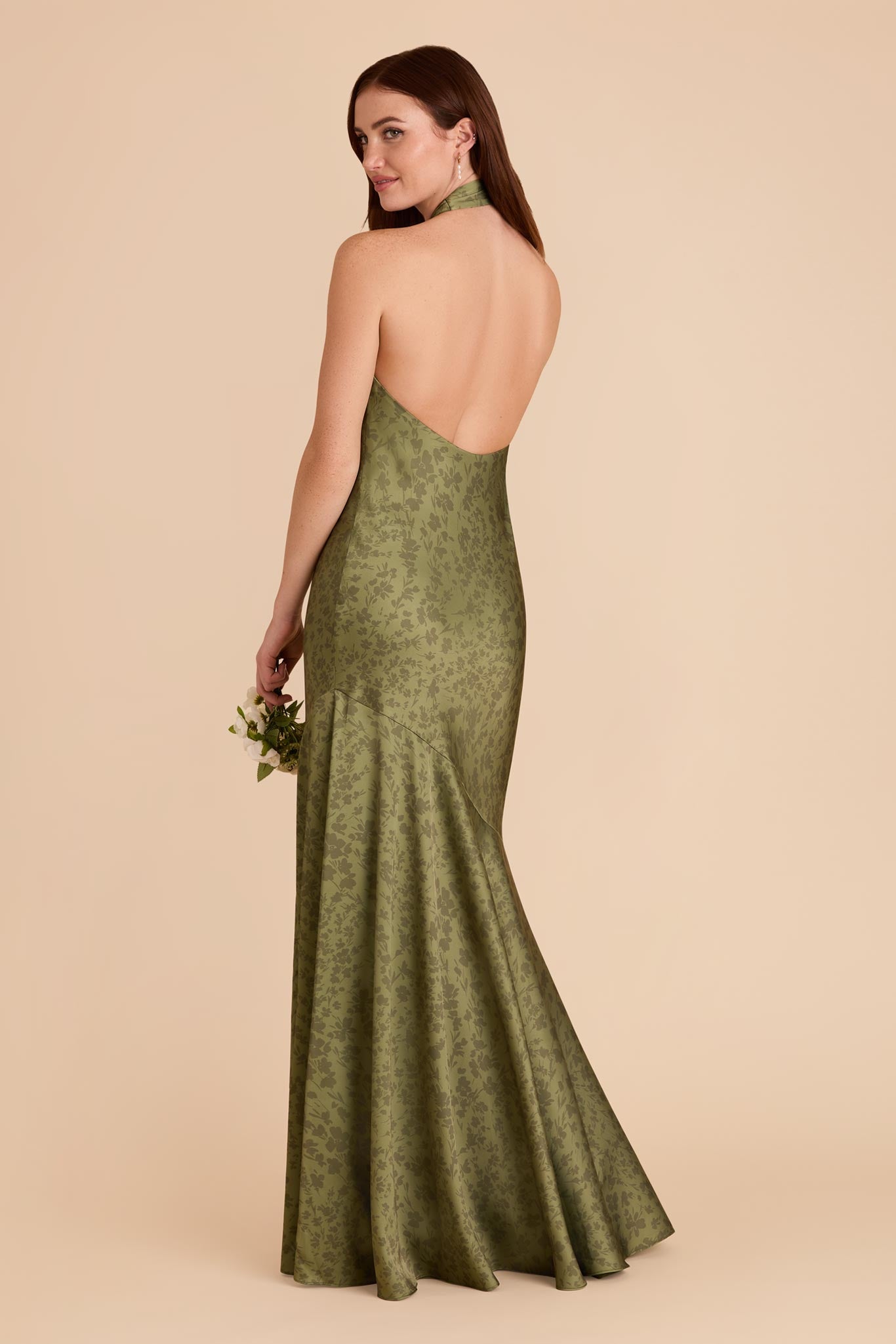 Matte Satin Halter Dress - Dreamy Floral | Stephanie